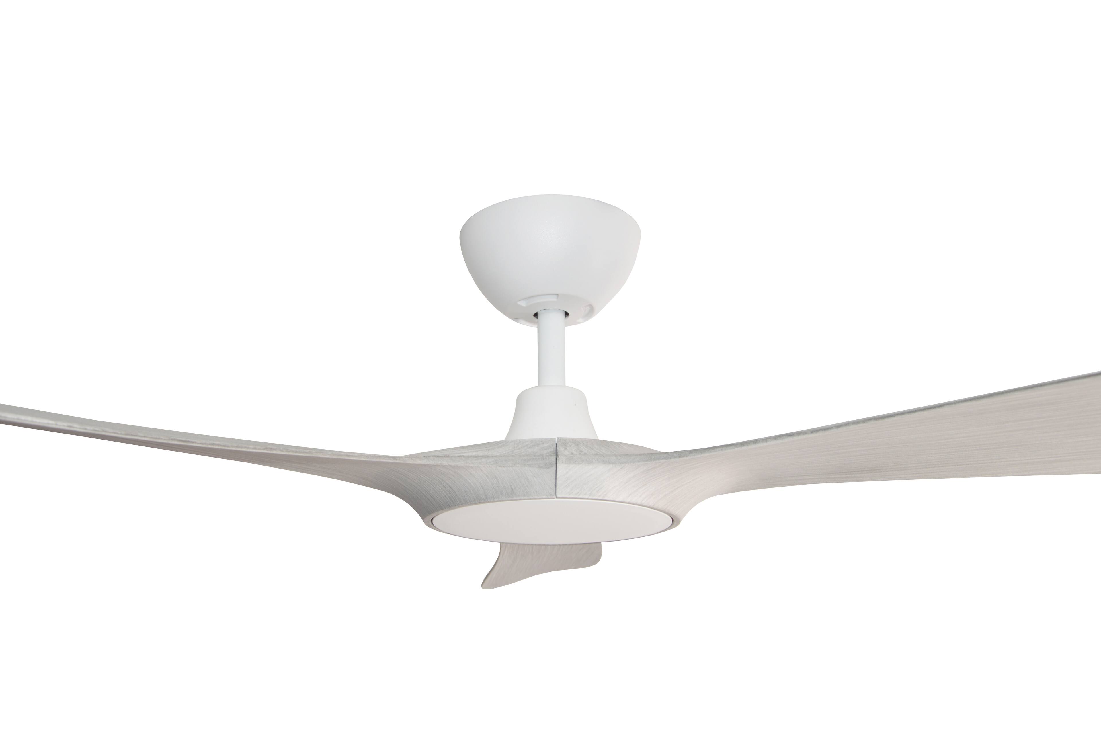 Alt View 2. ENLIGHT - 56" Smart Ceiling Fan, IP66 Outdoor/Coastal, Weather Resist, Efficient, Quiet DC Motor, Reverse Mode, Matter, 3 Blades - White Oak Woodgrain.