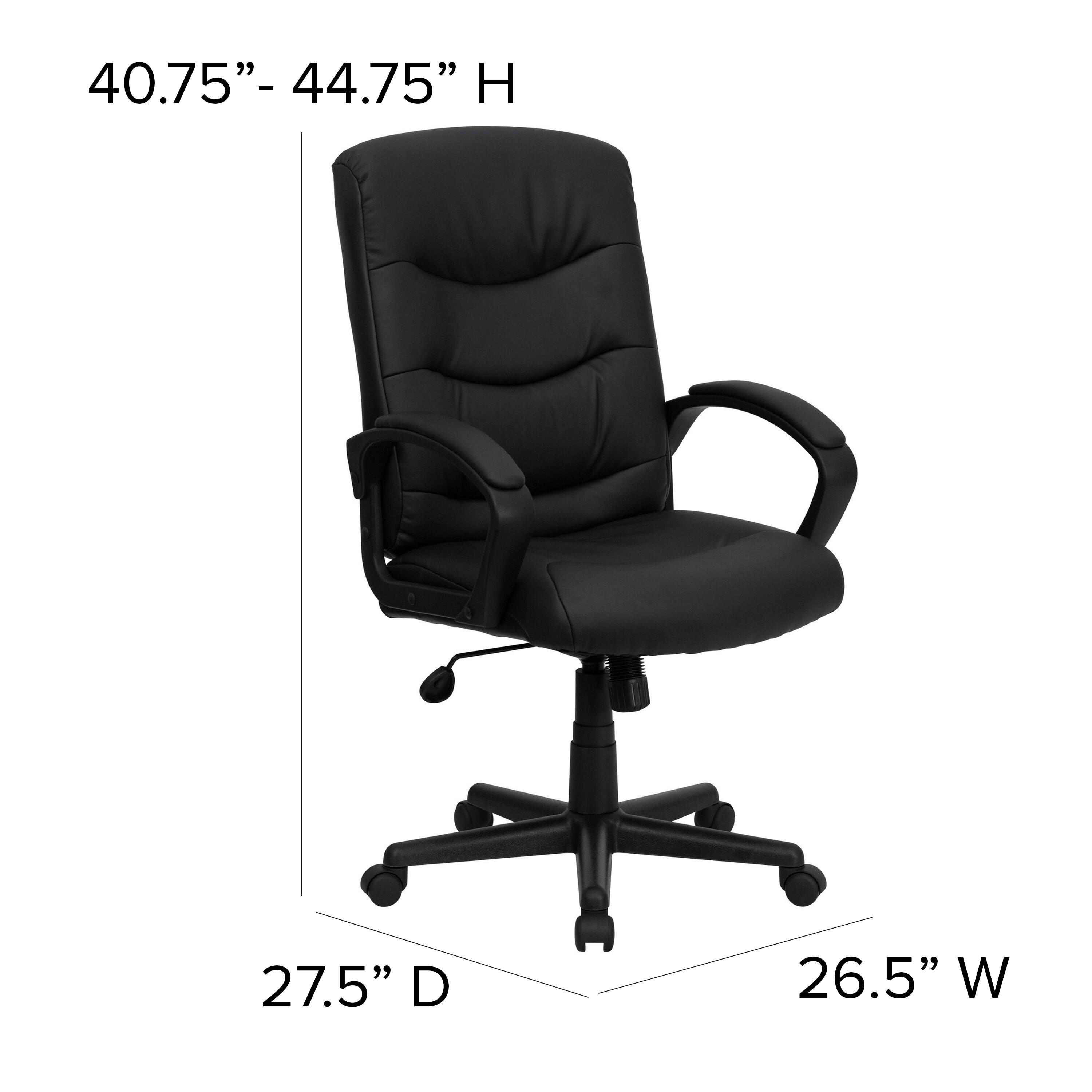 40.75" - 44.75" H  
27.5" D  
26.5" W