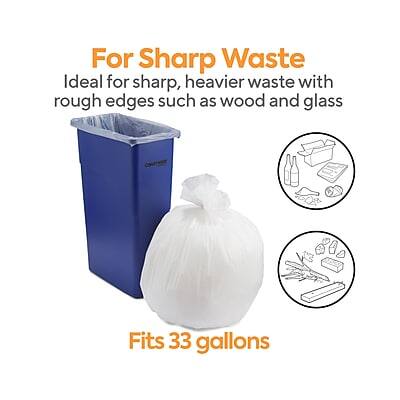 For Sharp Waste  
Ideal for sharp, heavier waste with rough edges such as wood and glass  
Fits 33 gallons