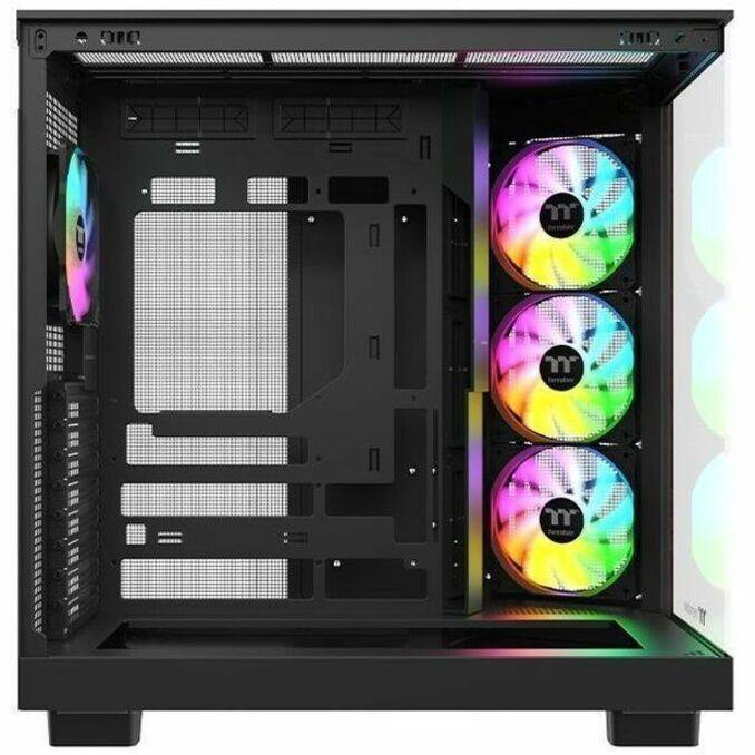 Alt View 8. Thermaltake - Thermaltake View 380 XL WS ARGB Mid Tower; Wood Trim; 4x ARGB Fans; 360mm Rad; 420mm GPU; ATX/mATX/mITX - Wood Trim.