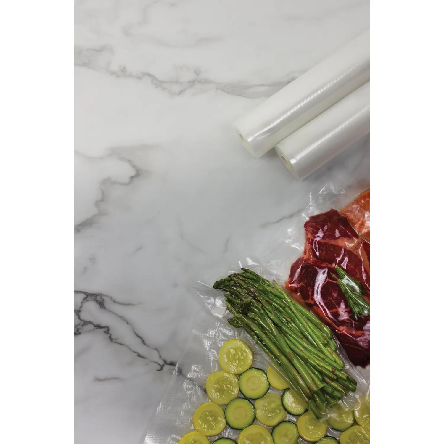 Angle. Nesco - Replacement Bag Rolls 2 pk 8" x 20" - Clear.