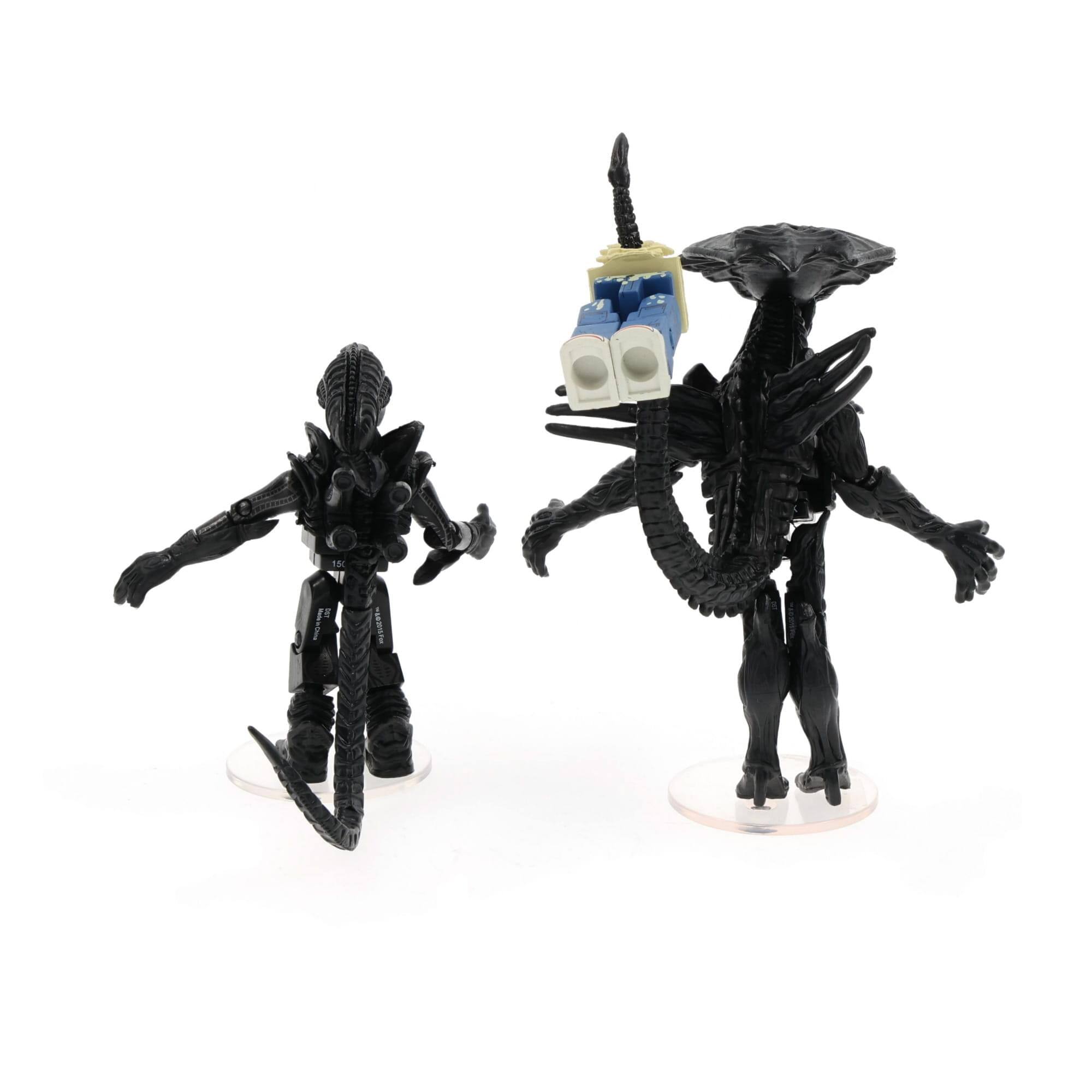 Alt View 10. Diamond Comic - Aliens Deluxe Queen Alien with Warrior Alien & Battle-Damaged Bishop Minimates - Black.