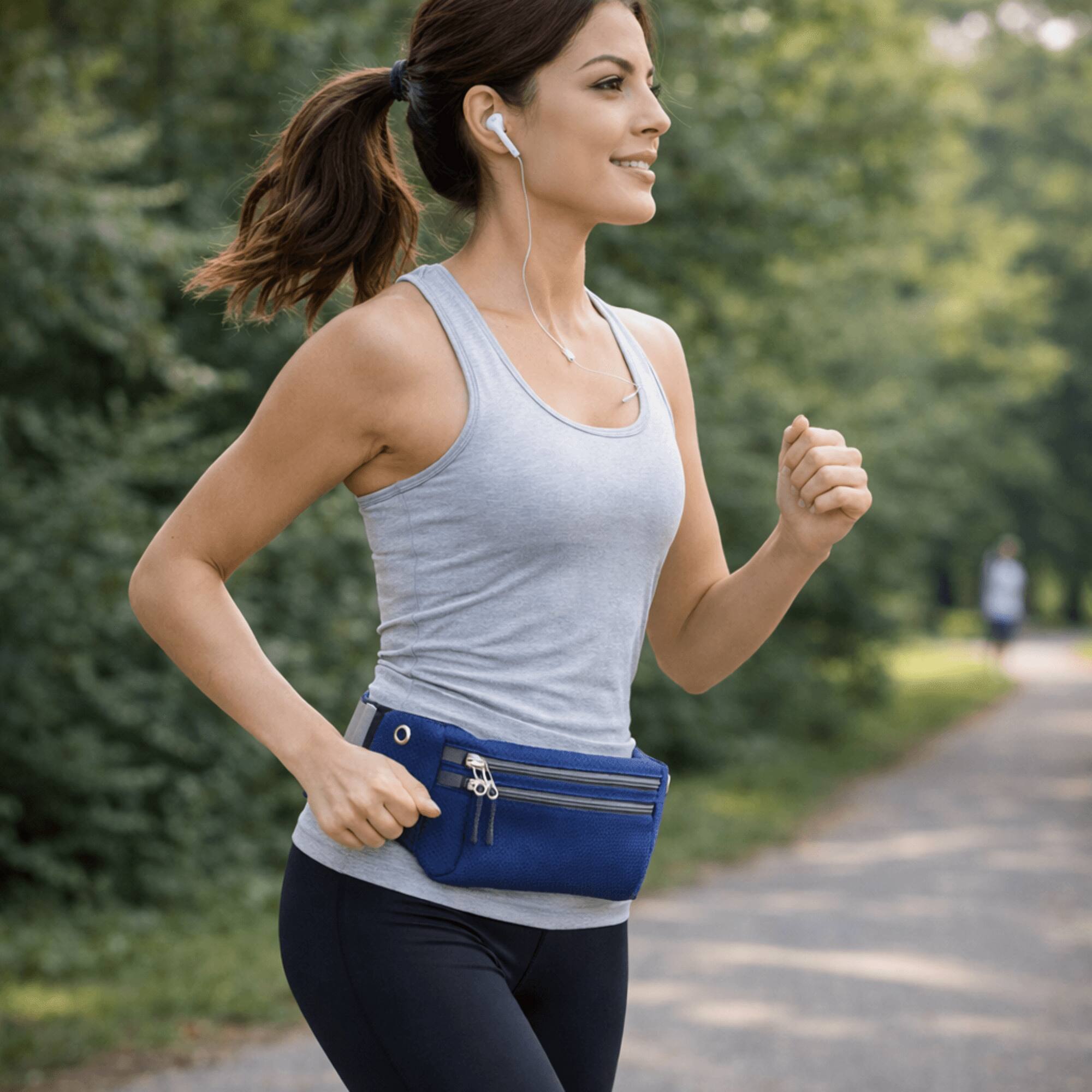 Alt View 5. XGear Fitness - Waterproof Fanny Pack for Running and Travel - Navy.