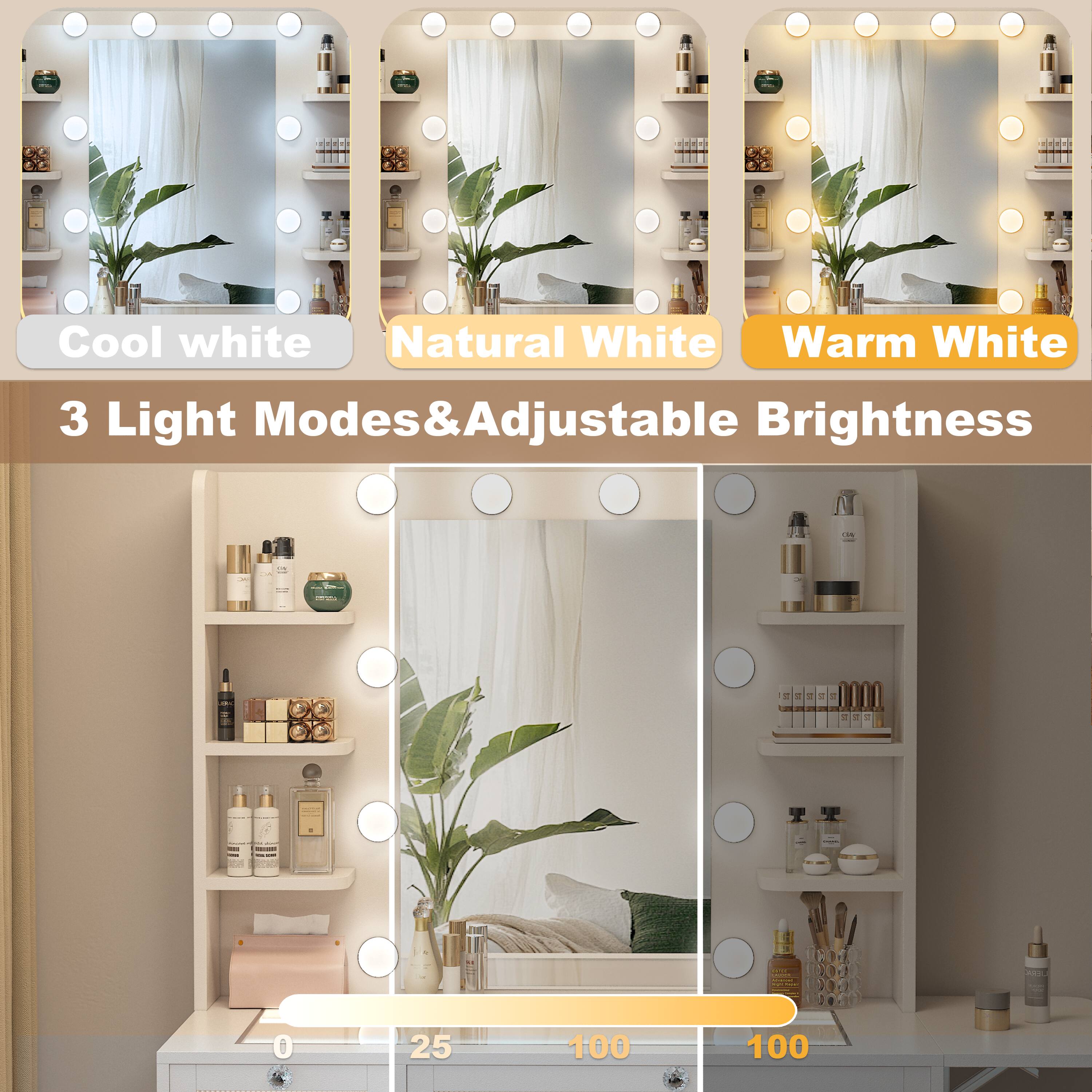 Cool white Natural White Warm White 3 Light Modes & Adjustable Brightness