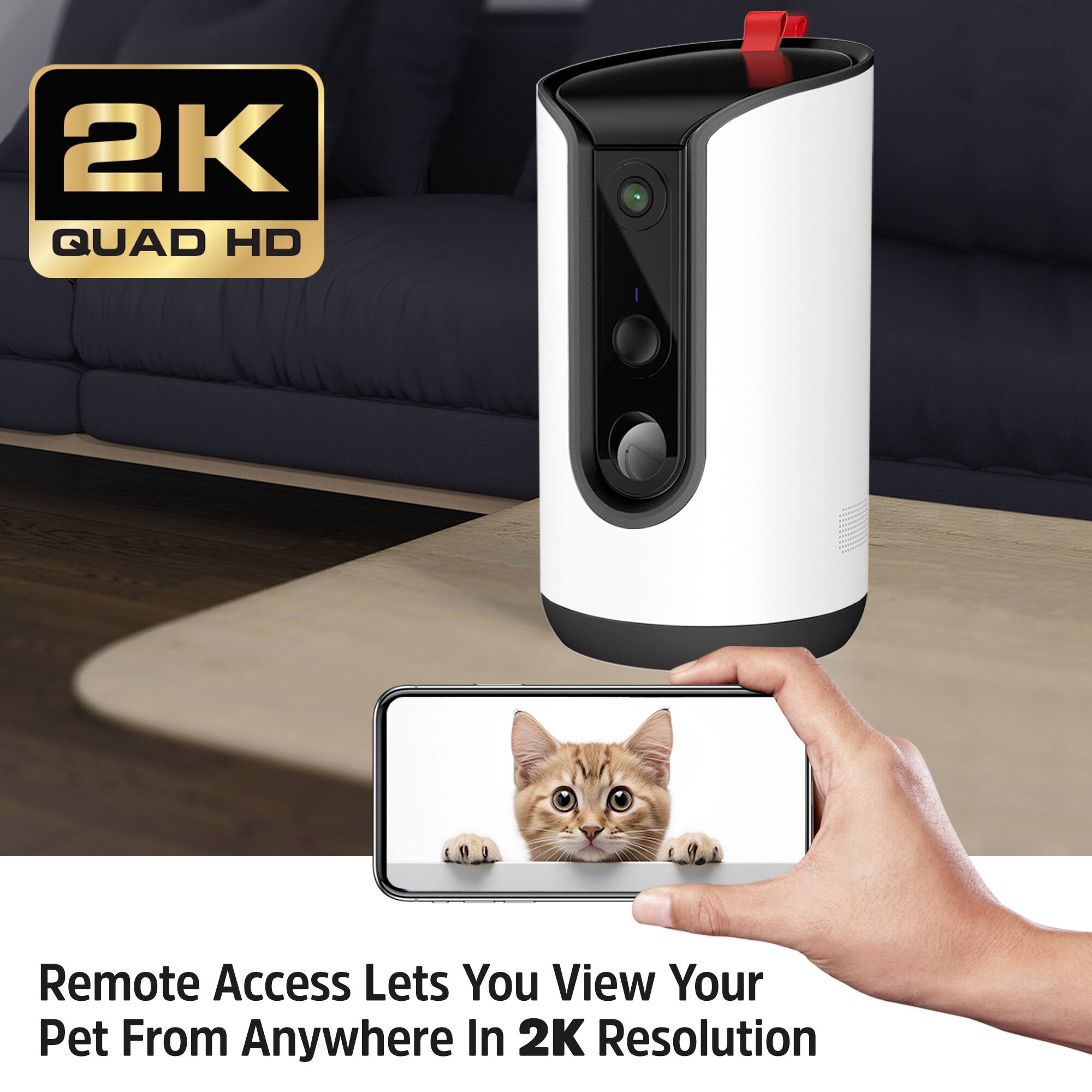 2K QUAD HD  
Remote Access Lets You View Your Pet From Anywhere In 2K Resolution