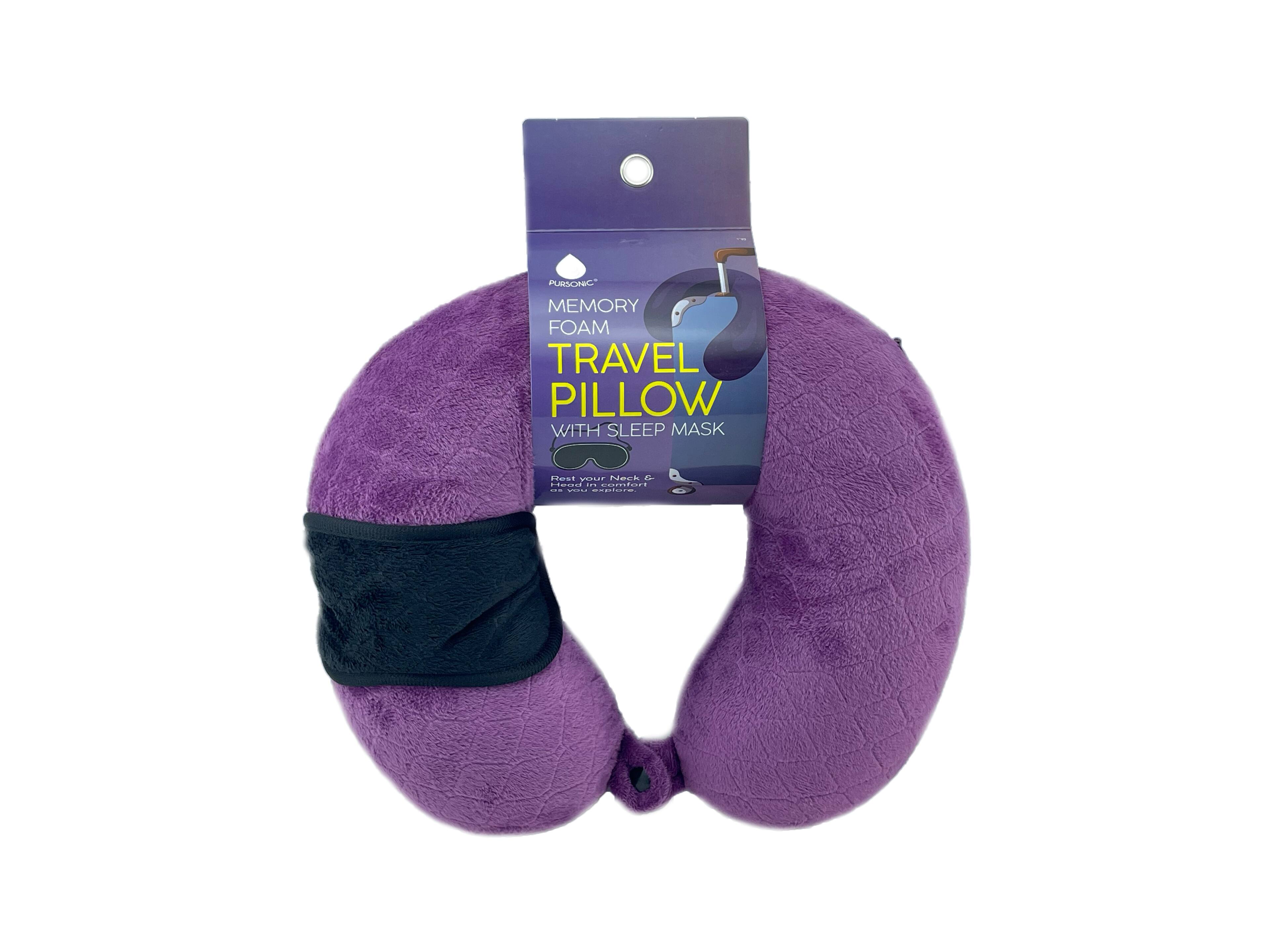 PURSONIC  
MEMORY FOAM TRAVEL PILLOW WITH SLEEP MASK  

Best Your Neck & Back  
Relax Your Body