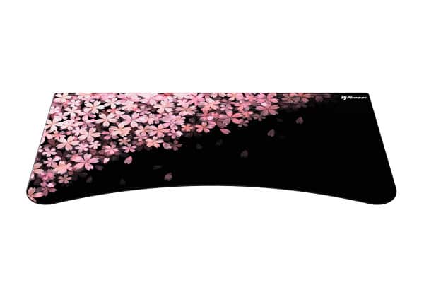 Front. Arozzi - Arozzi Full-Surface, Interchangeable, Water-Resistant, and Washable DeskPad with Stitched Edges - D025 ( Flower ) - Black.