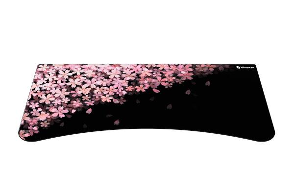 Front. Arozzi - Arozzi Full-Surface, Interchangeable, Water-Resistant, and Washable DeskPad with Stitched Edges - D025 ( Flower ) - Black.