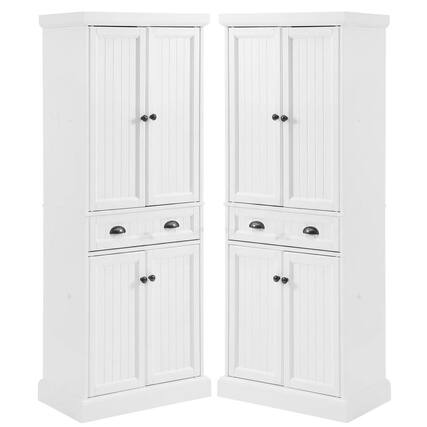 Front. Crosley Furniture - Shoreline Kitchen Storage Pantry - White.