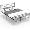 Front. Costway - Costway Full Size Metal Platform Bed Frame w/ Headboard Mattress Foundation - Black.