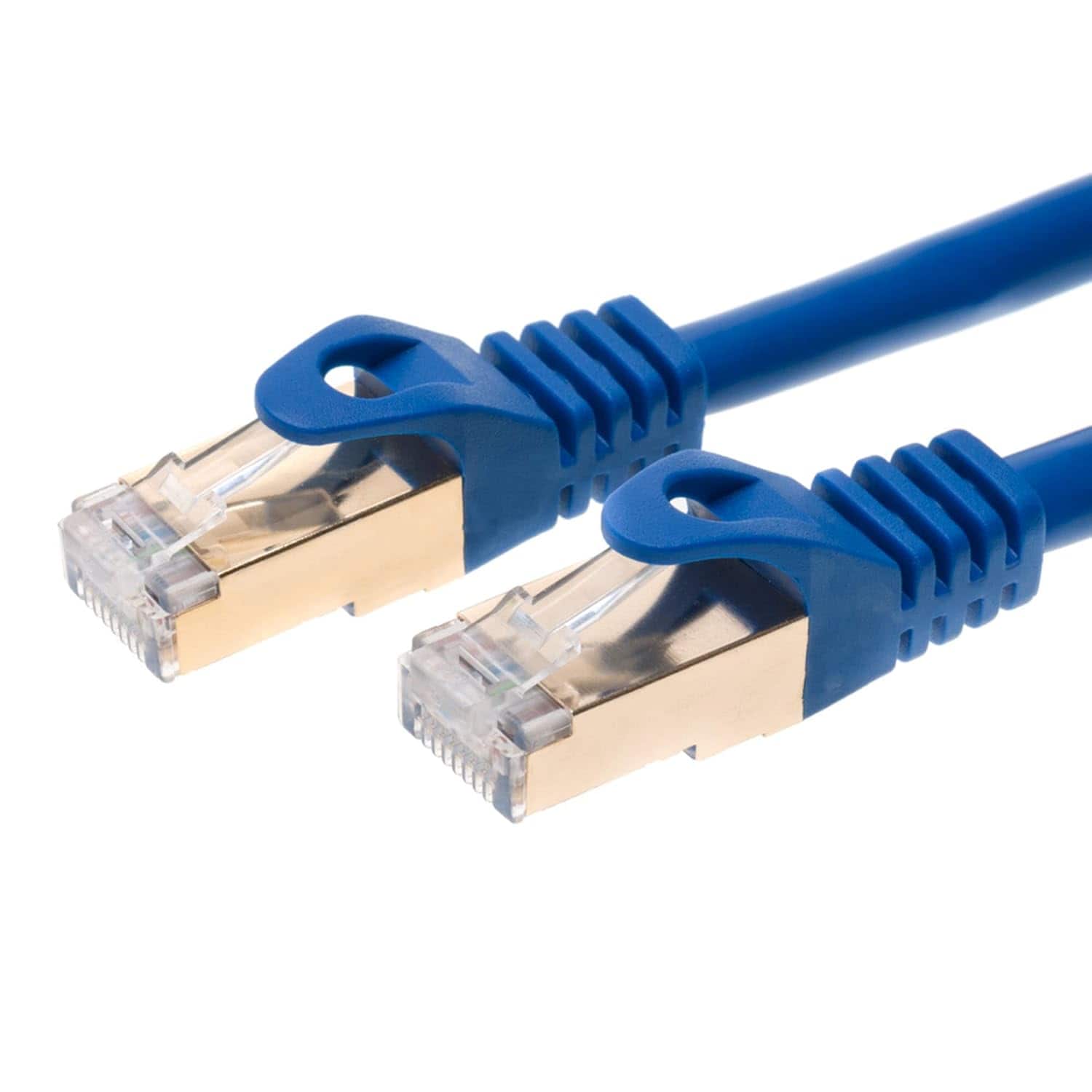 Cables Direct Online - Cat7 S/FTP Copper Ethernet Cable 10Gbps 600MHz Shielded RJ45 LAN Patch Cord for Gaming, Streaming & Networking, 30ft - Blue
