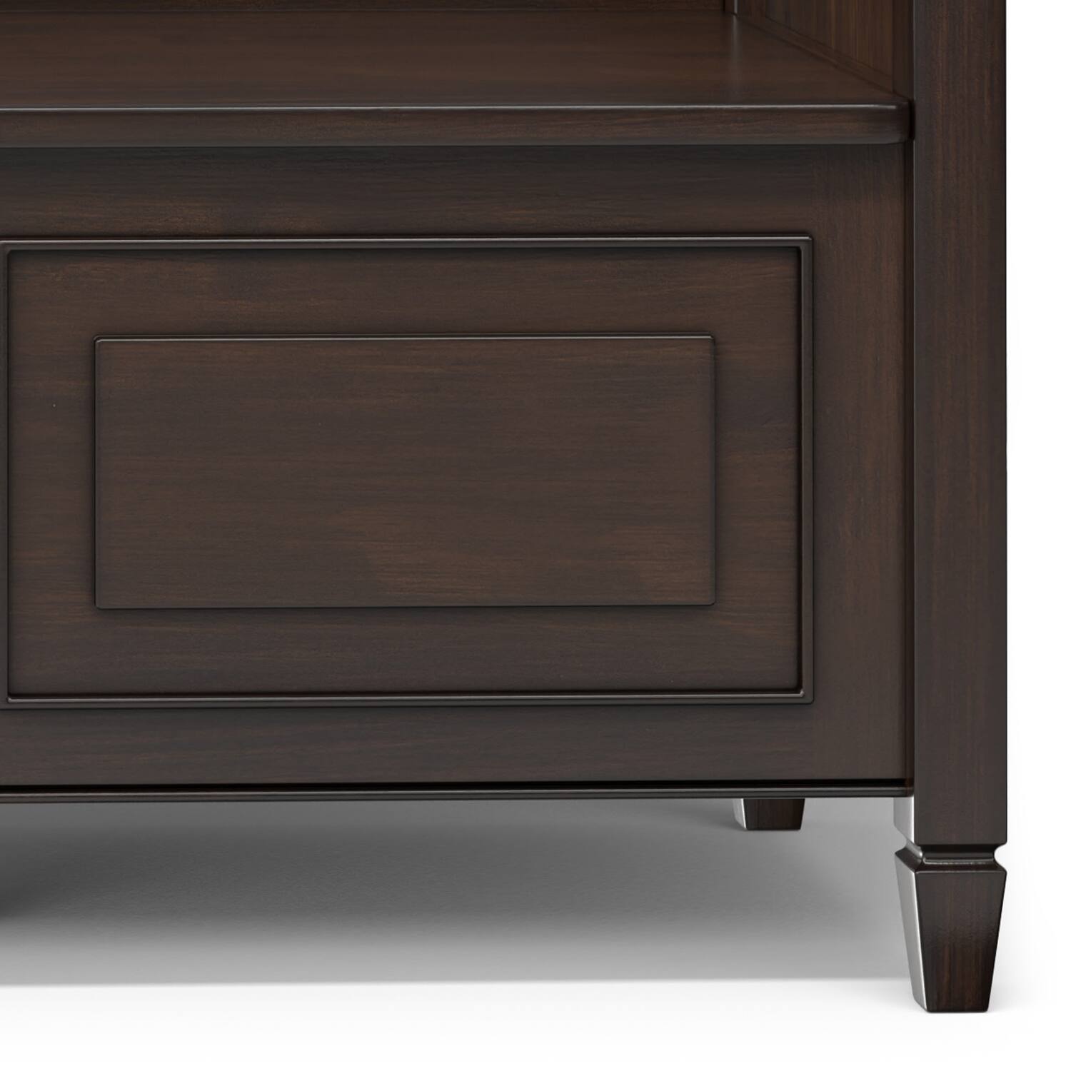 Alt View 5. Simpli Home - Connaught SOLID WOOD 56 inch Wide Traditional Wide Entryway Storage Bench in Chestnut Brown - Chestnut Brown.