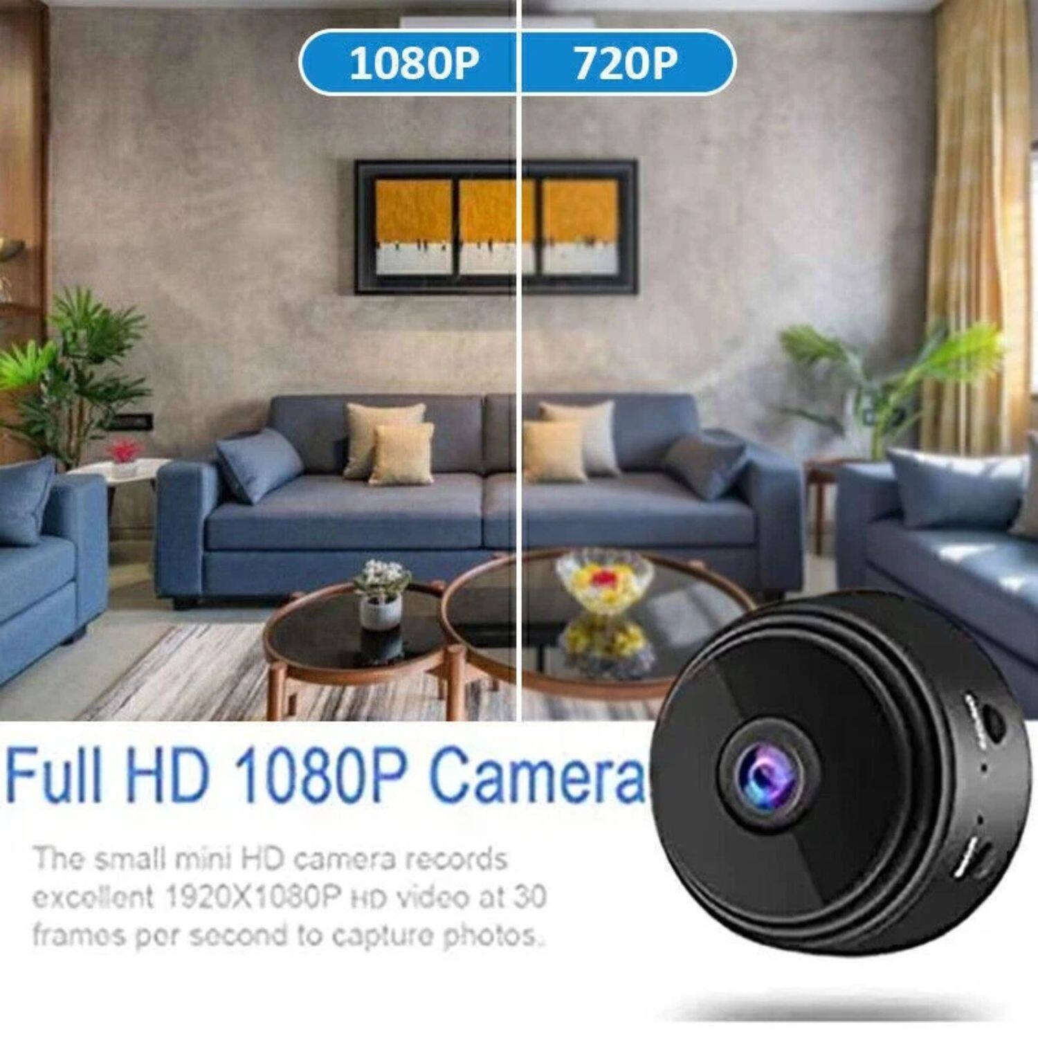 1080P  
720P  

Full HD 1080P Camera  

The small mini HD camera records excellent 1920X1080P HD video at 30 frames per second to capture photos.