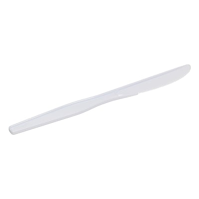 Alt View 3. Dixie - Plastic Knife 6-1/4", Medium-Weight, 1000/Pack - White.