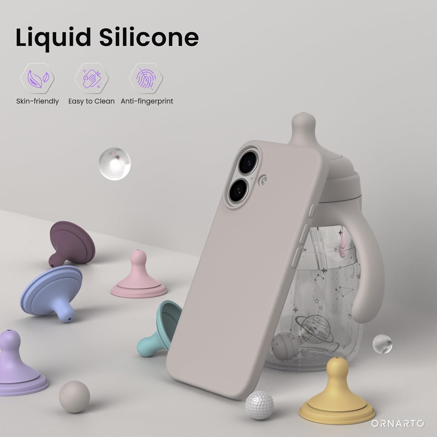 Liquid Silicone Skin-friendly Easy to Clean Anti-fingerprint ORNARTO