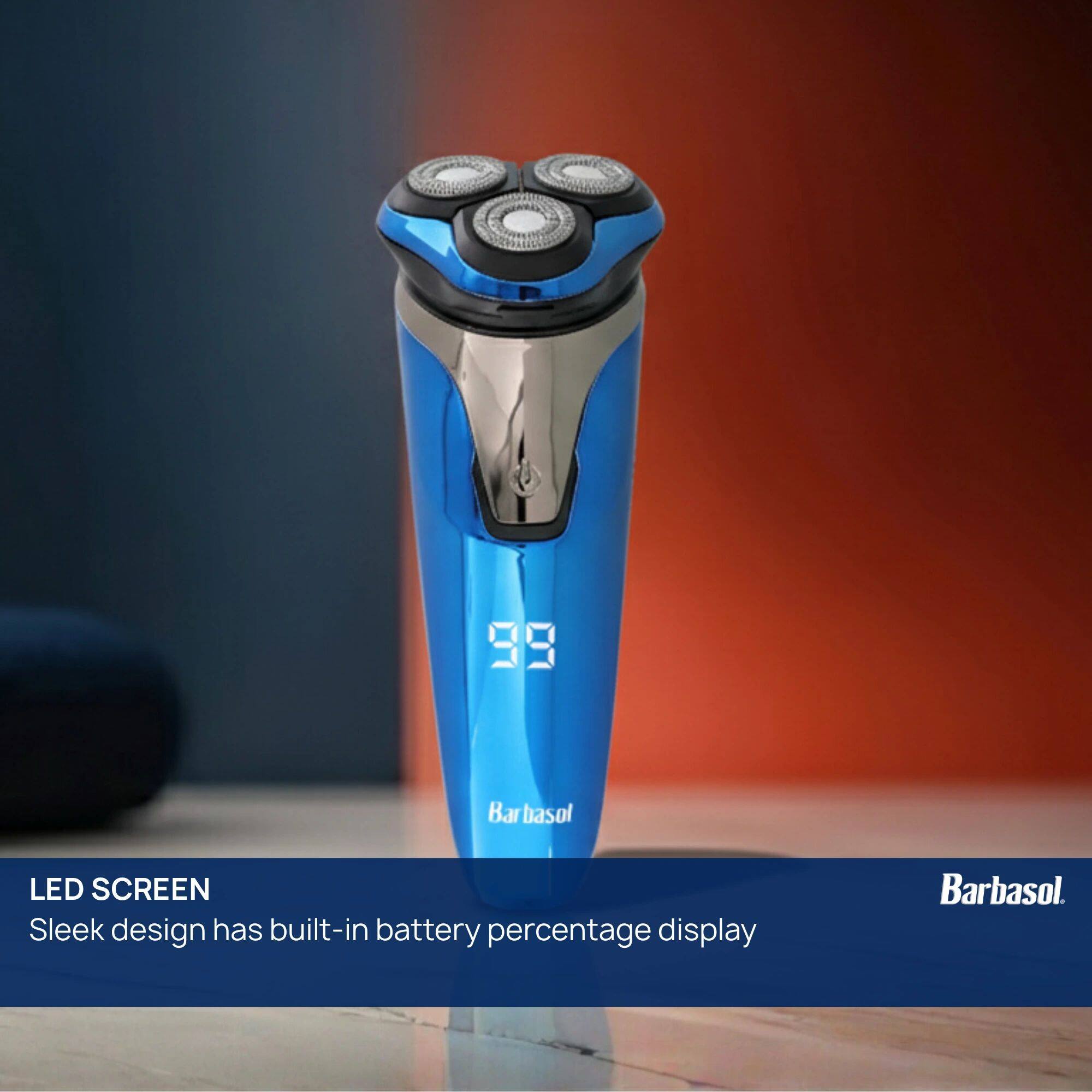 39 Barbasol LED SCREEN Sleek design has built-in battery percentage display