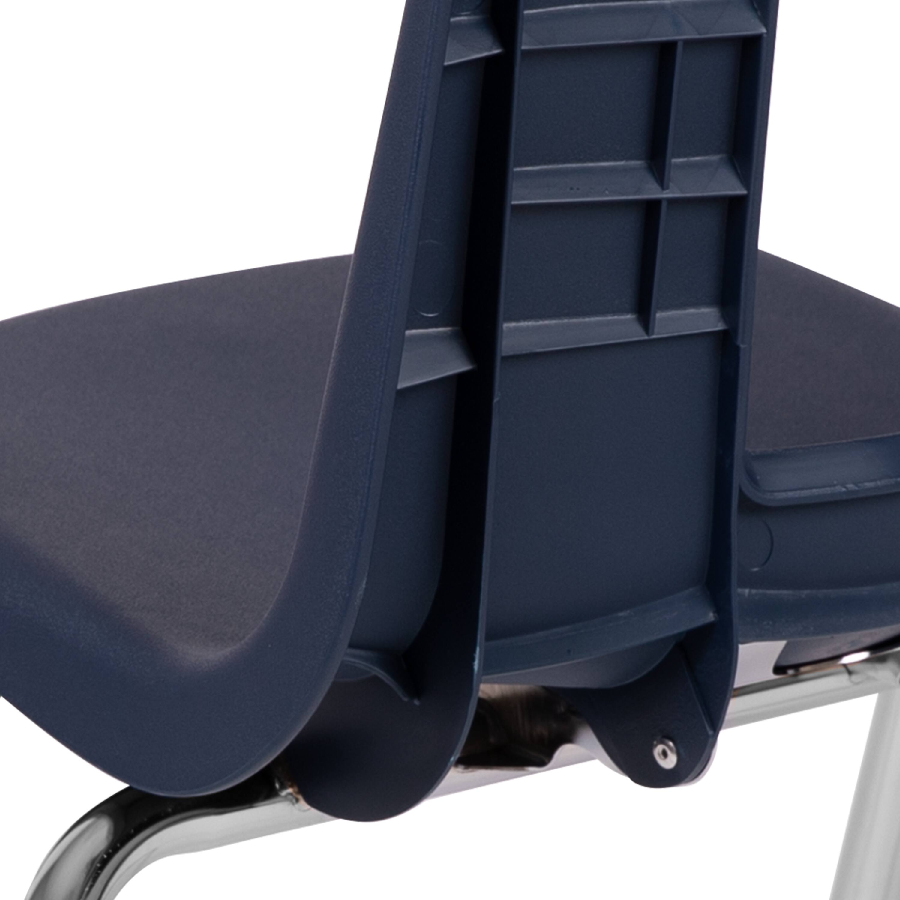 Alt View 9. Emma + Oliver - 4-pack Student Stack School Chair - 16-inch - Navy.