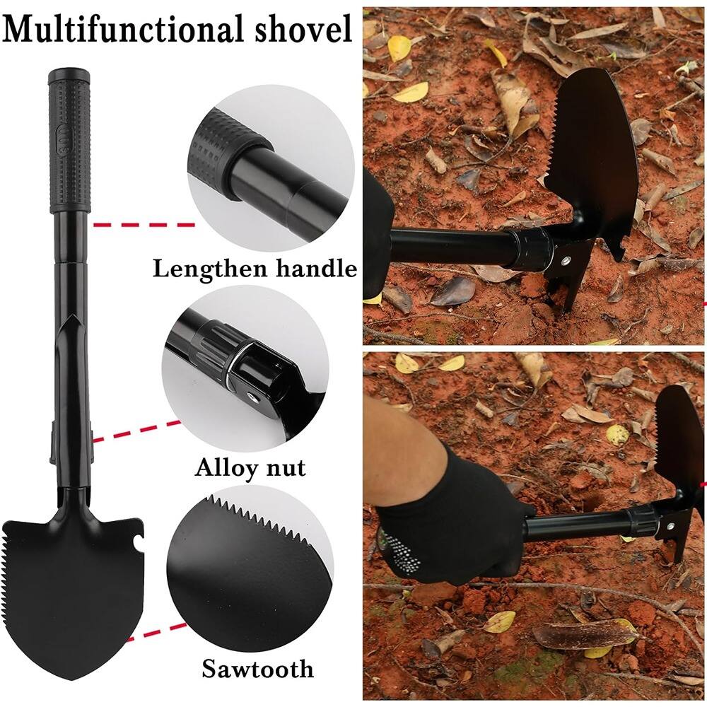 Multifunctional shovel

- Lengthen handle
- Alloy nut
- Sawtooth