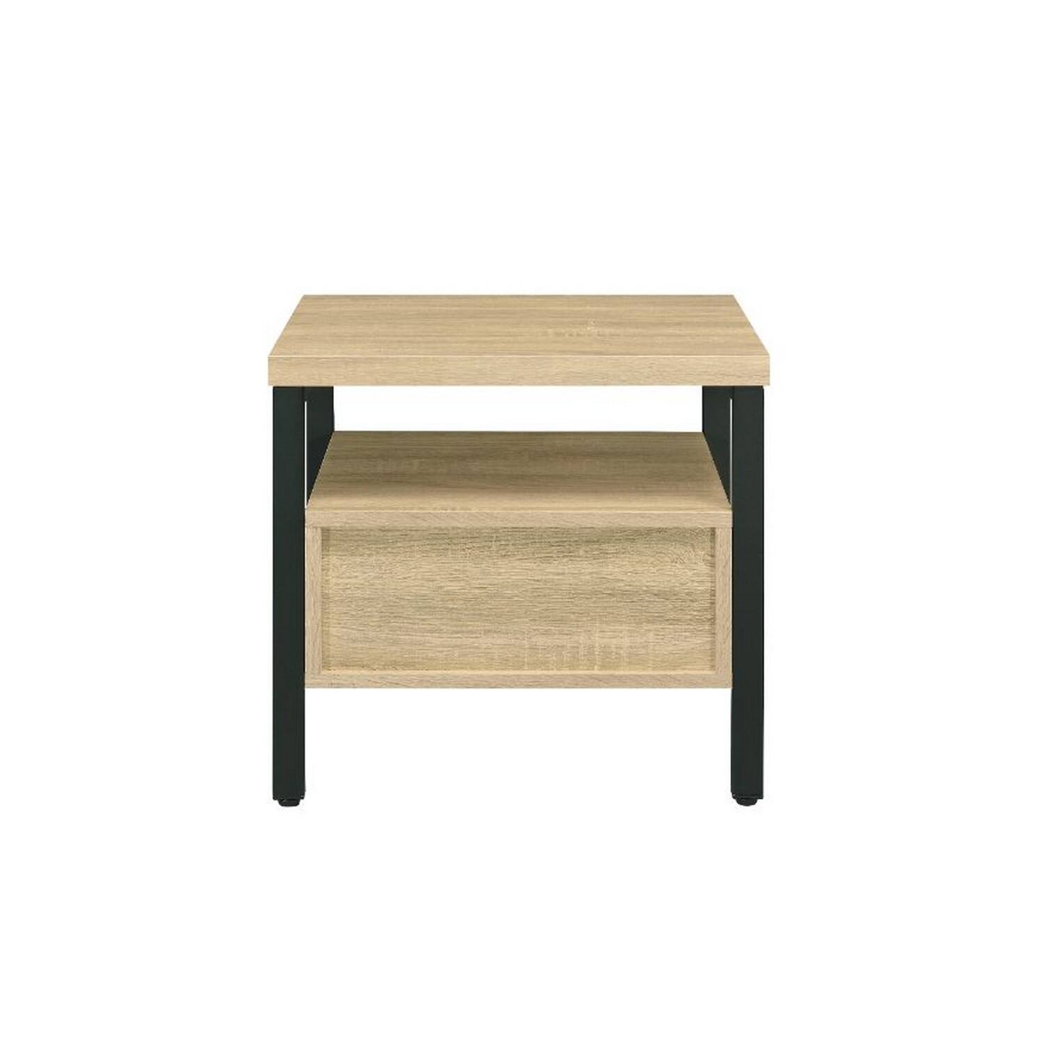Alt View 3. Manhattan Lane - Accent Table with Metal Leg and 1 Tier Shelf - Black, Brown,.