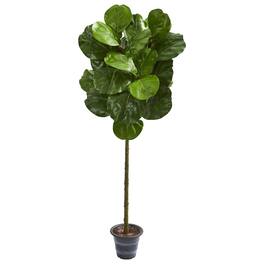 BreeBe - 4' Fiddle Leaf Artificial Tree With Decorative Planter - Green