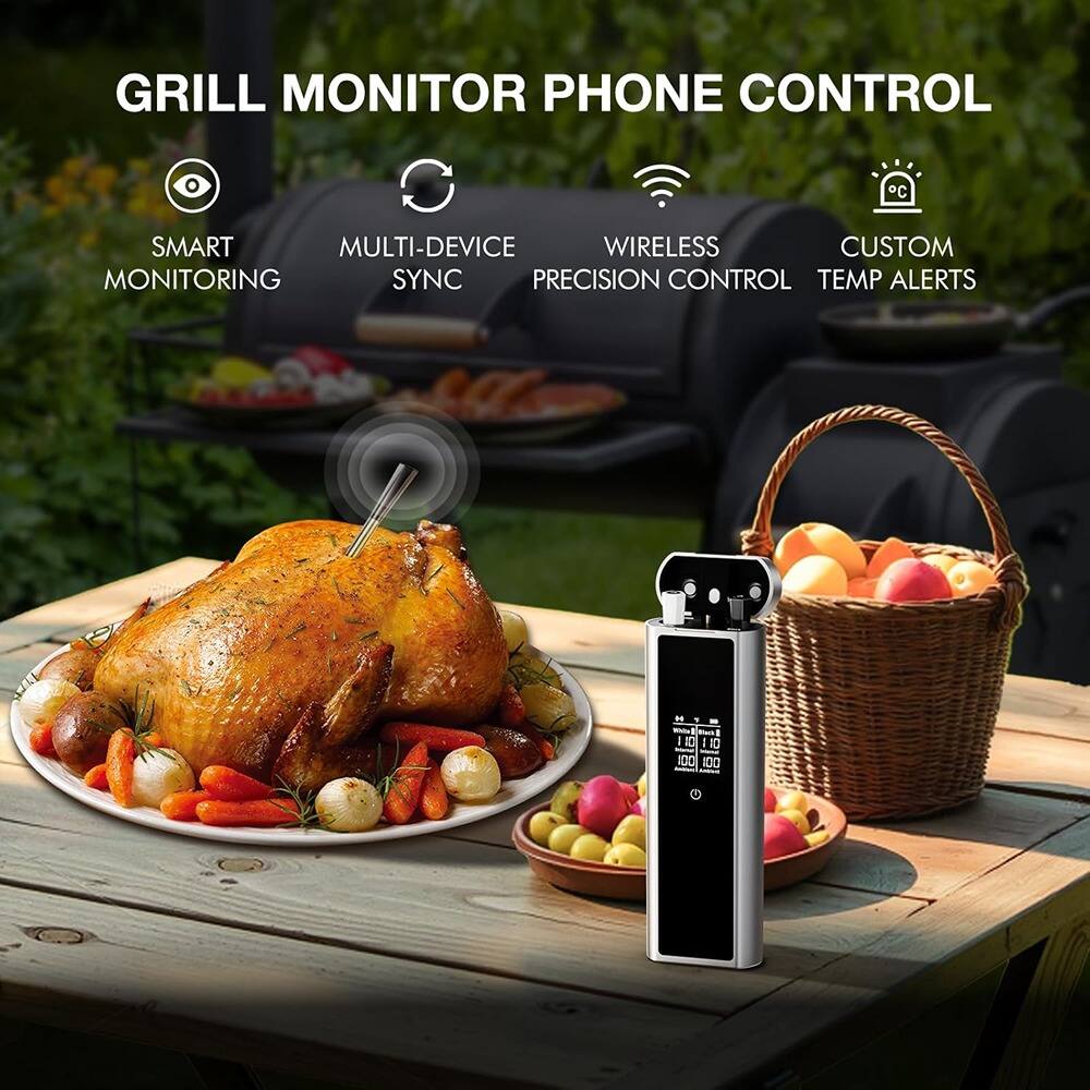 GRILL MONITOR PHONE CONTROL

- SMART MONITORING
- MULTI-DEVICE SYNC
- WIRELESS PRECISION CONTROL
- CUSTOM TEMP ALERTS
