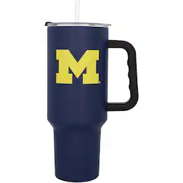 Logo Brands - Michigan Wolverines 40oz. Travel Tumbler with Handle - Multicolor