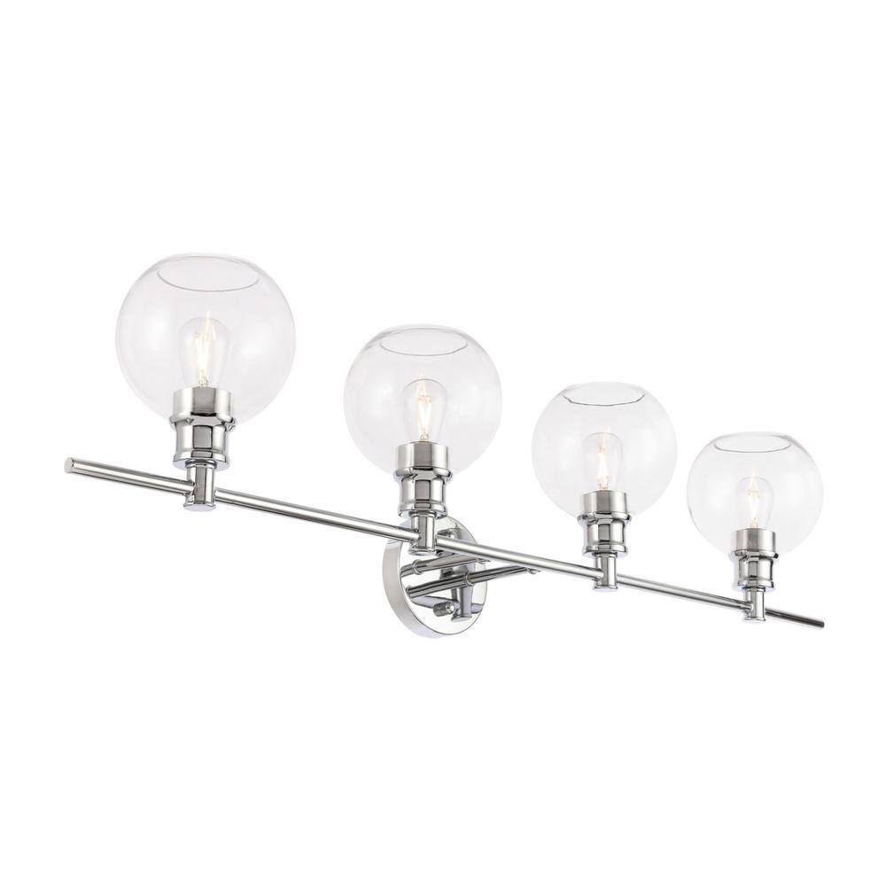 Alt View 4. Living District - Collier 4 light Chrome and Clear glass Wall sconce - Chrome And Clear Glass.