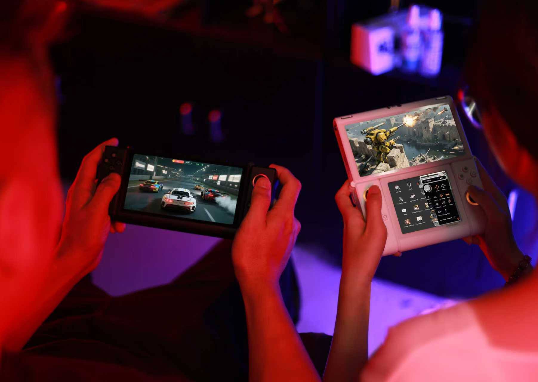 Back. OneXplayer - OneXPlayer Sugar 1 Gen3 Dual-Screen Transforming Handheld Game Console - Black.