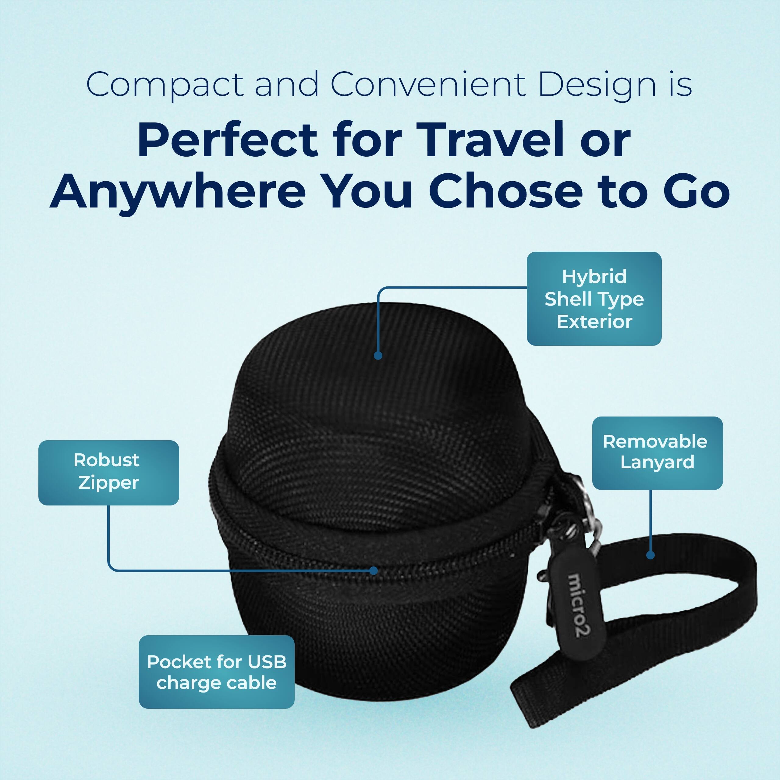 Compact and Convenient Design is Perfect for Travel or Anywhere You Chose to Go

- Hybrid Shell Type Exterior
- Robust Zipper
- Pocket for USB charge cable
- Removable Lanyard