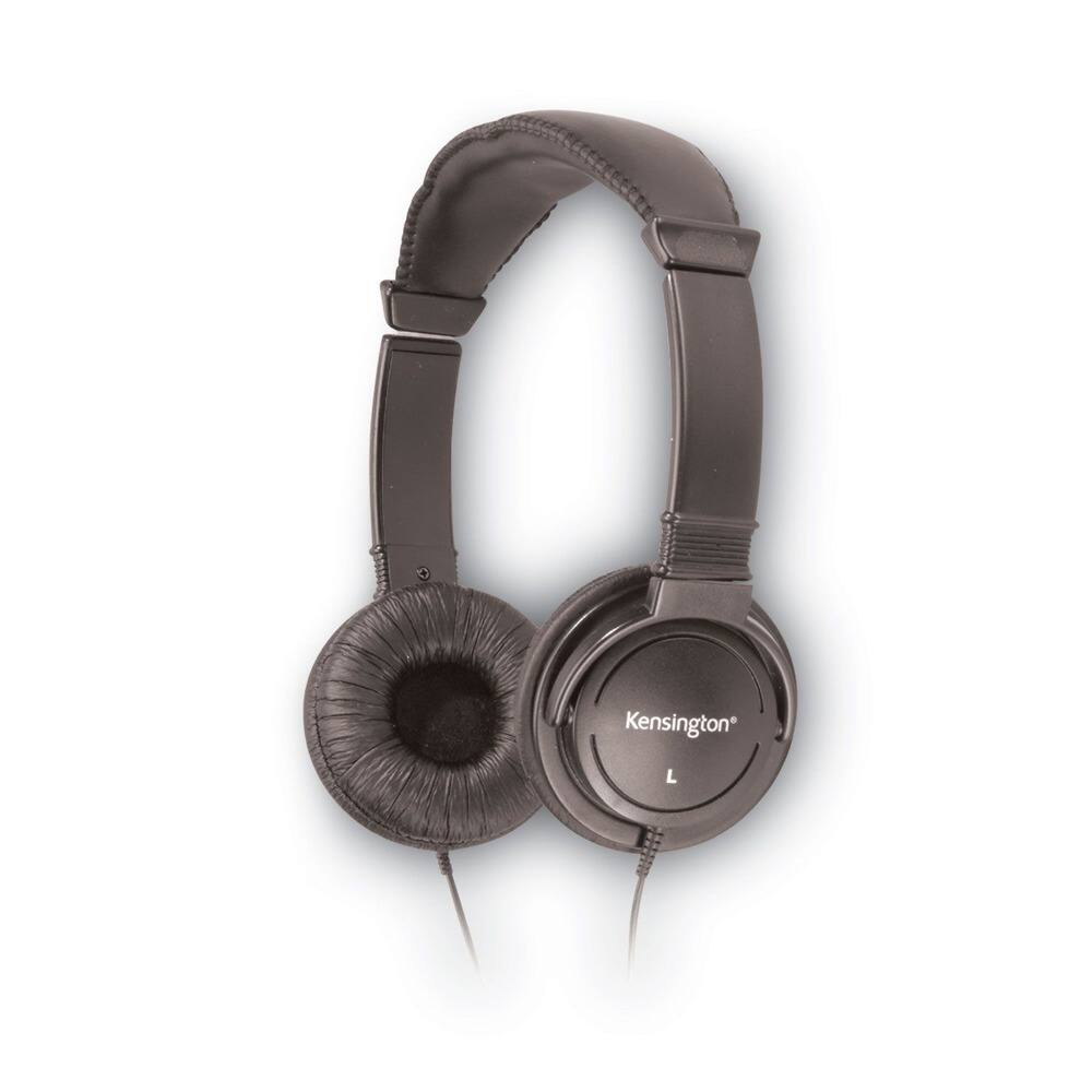 Left. Kensington - K33137 Hi-Fi Headphones with Plush Sealed Earpads - Black - Black.