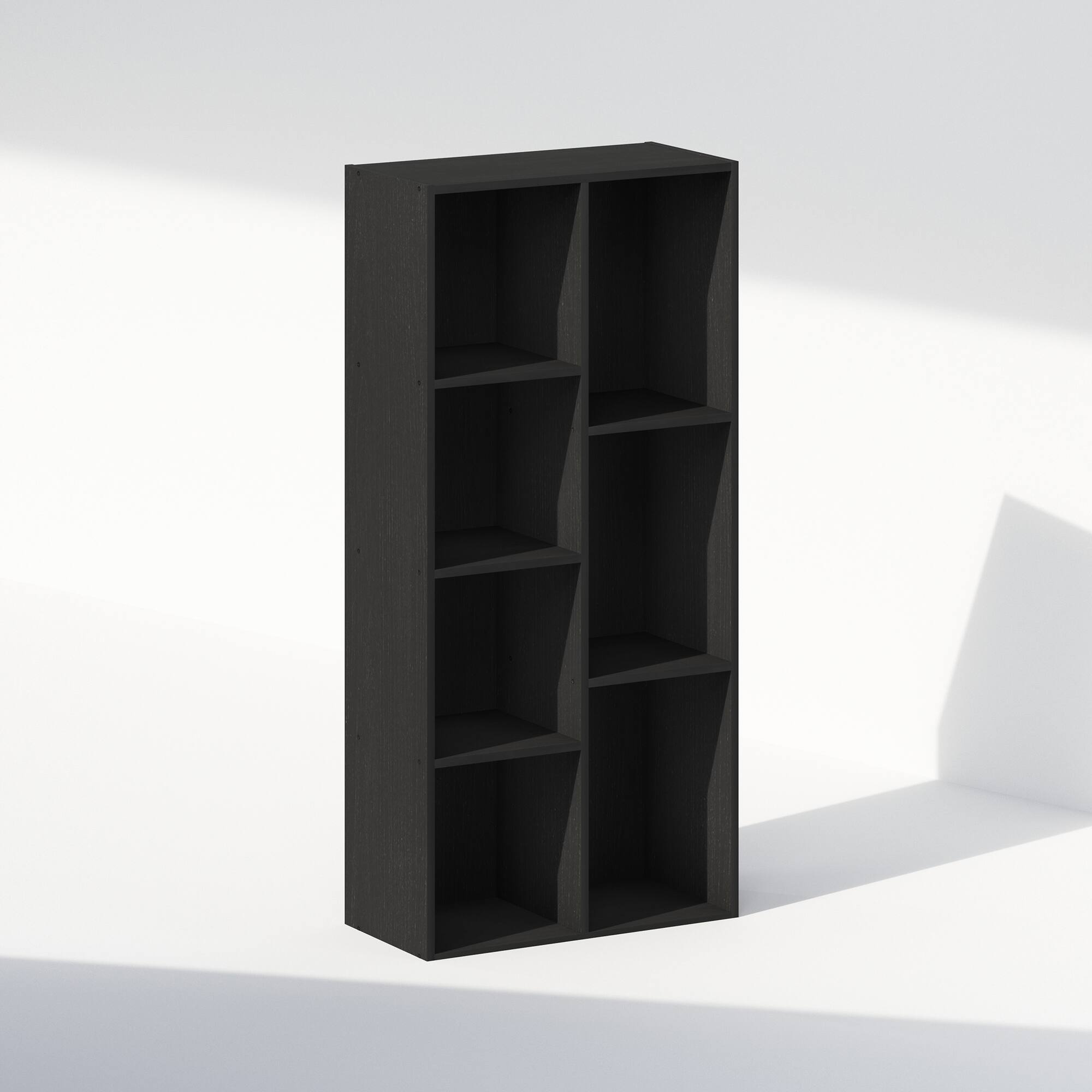 Front. Furinno - Reed 7-Cube Open Shelf Multipurpose Closet & Clothing Storage, Storage Organizer - Blackwood.