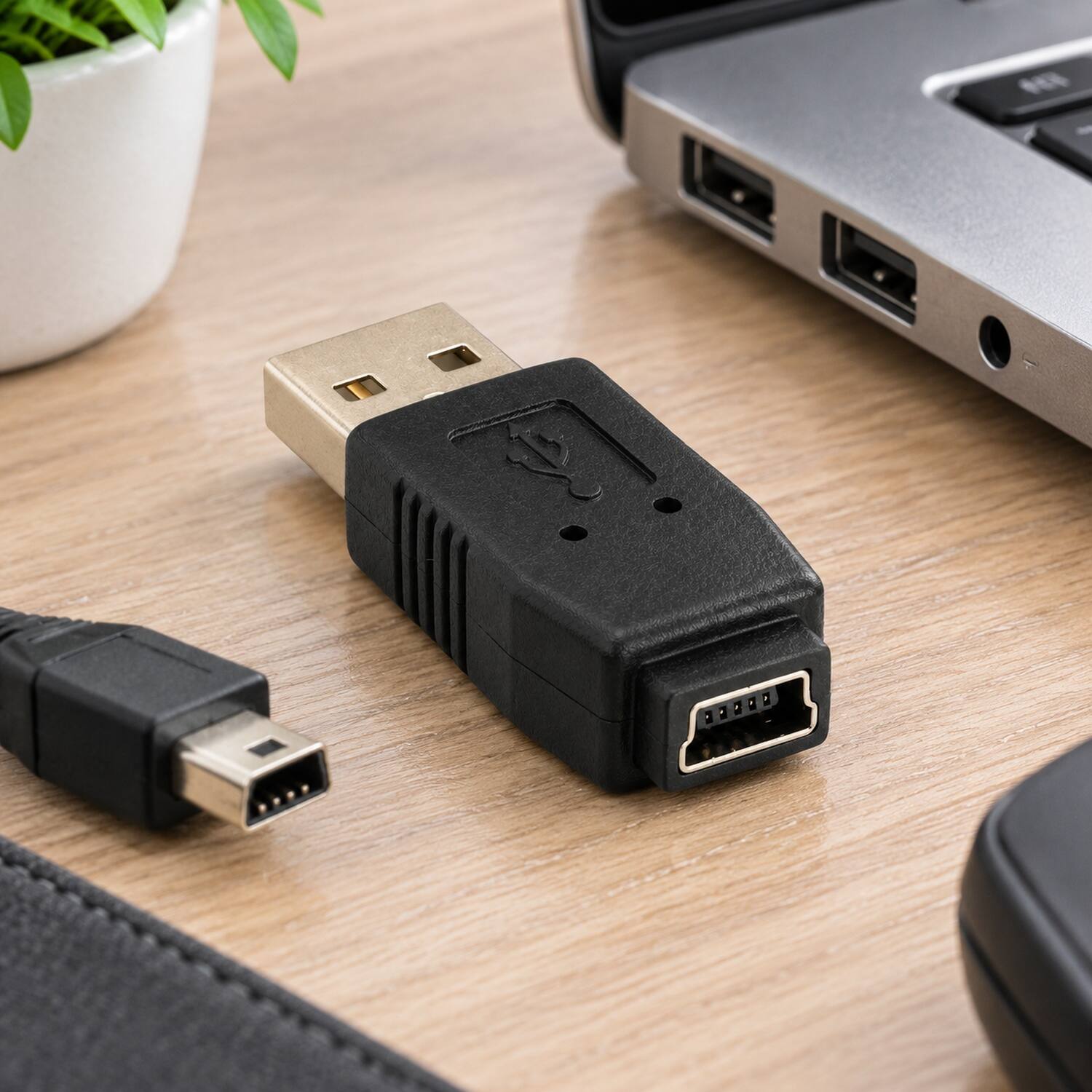 Sanoxy USB Type A Male to Mini B 5 Pin Female Adapter – Durable ...