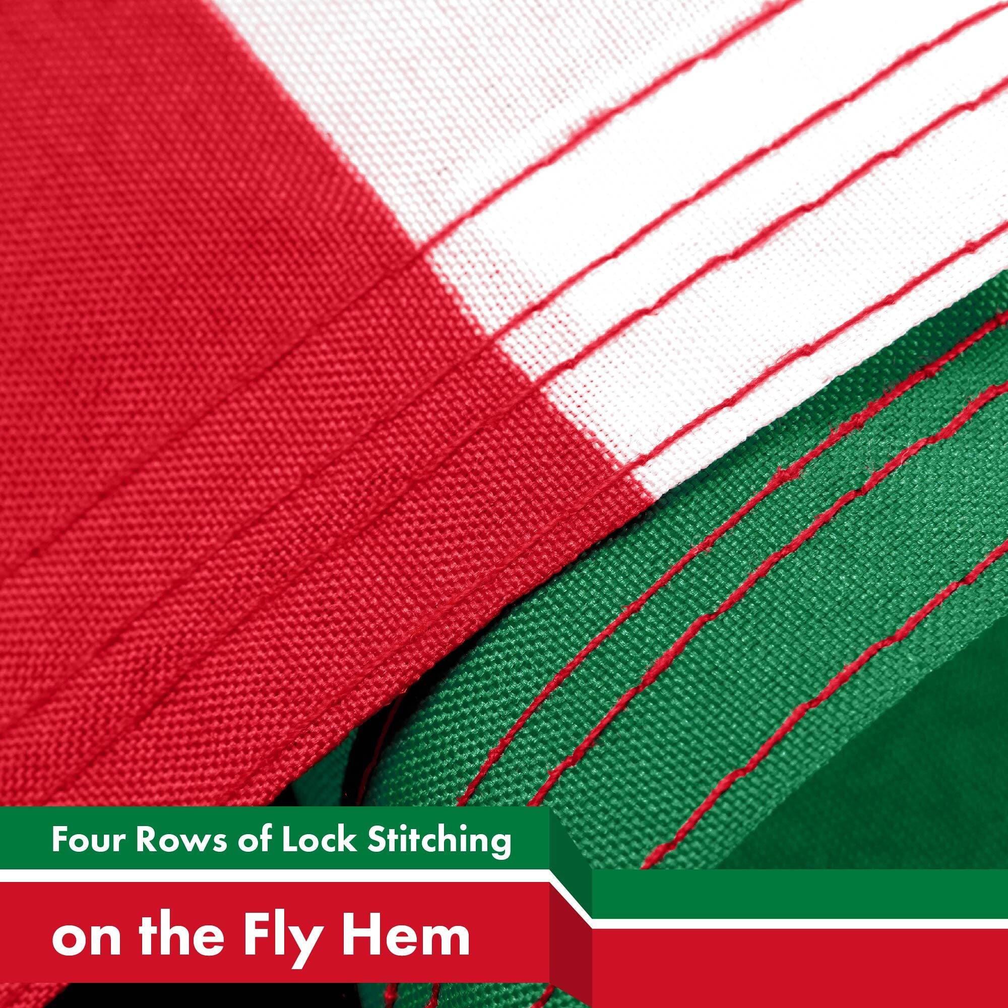 Four Rows of Lock Stitching on the Fly Hem