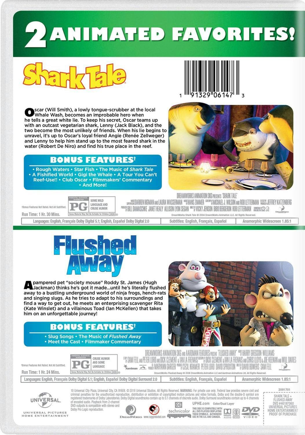 Back. Shark Tale/Flushed Away (DVD Double Feature) [DVD].