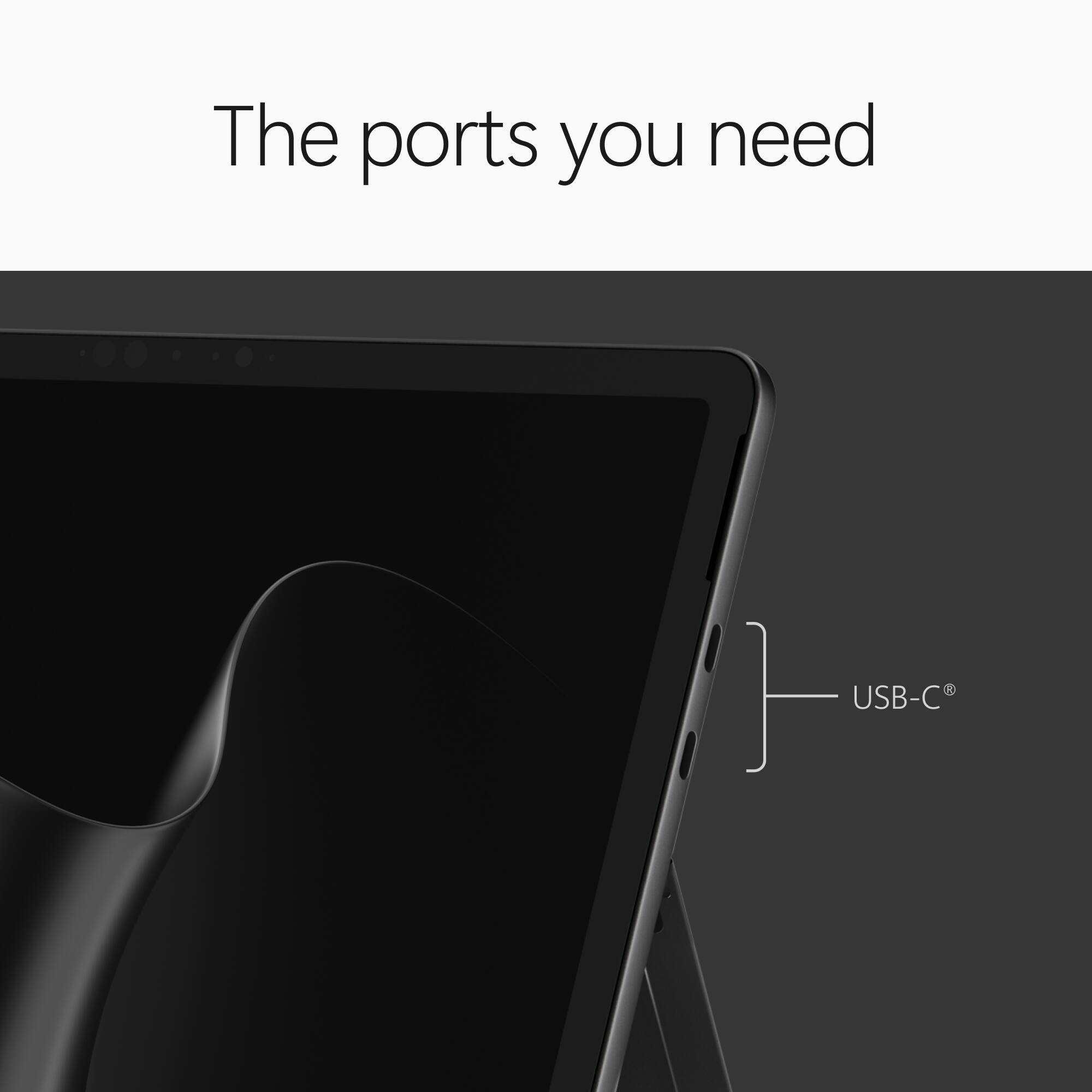 The ports you need

USB-C