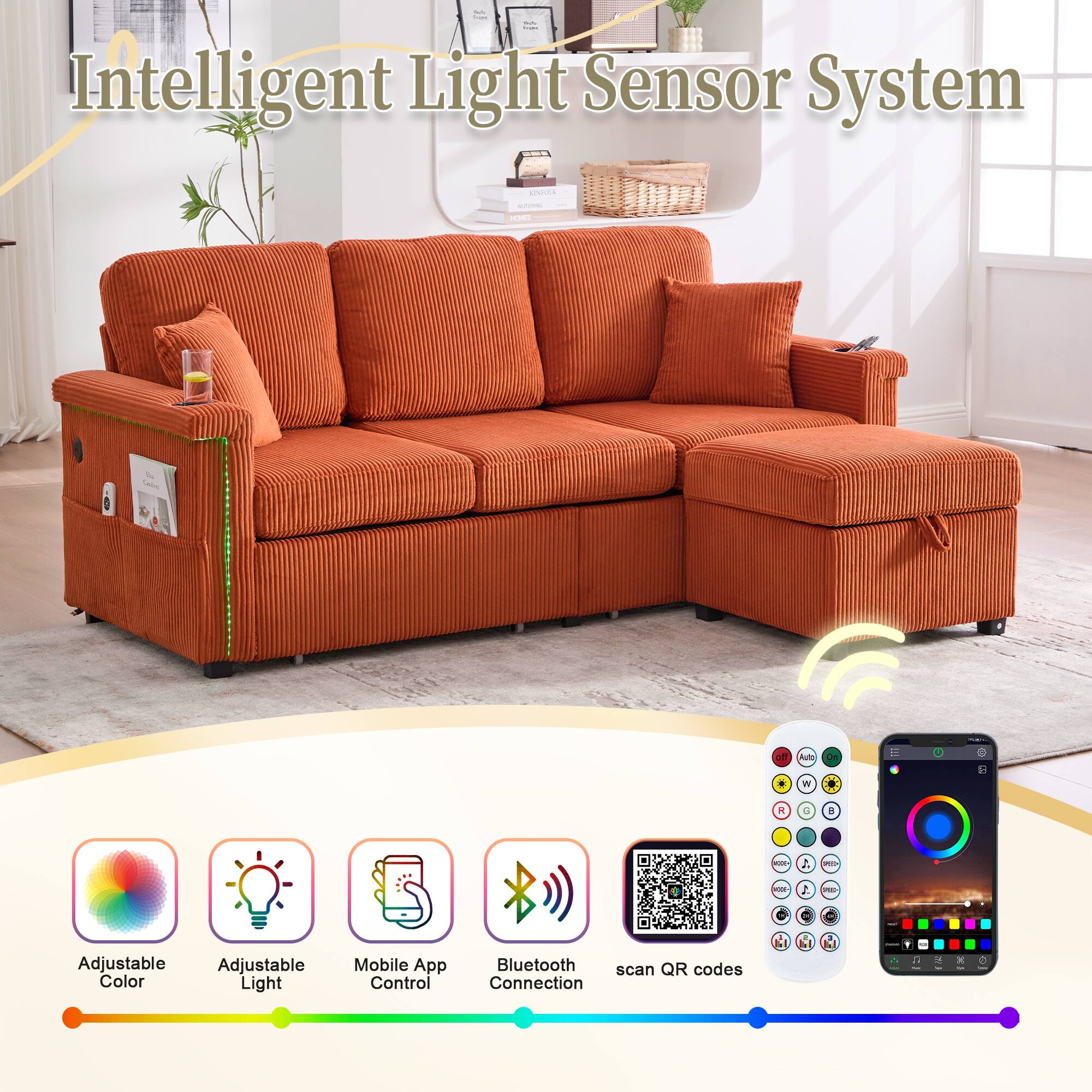 Intelligent Light Sensor System

- Adjustable Color
- Adjustable Light
- Mobile App Control
- Bluetooth Connection
- Scan QR codes