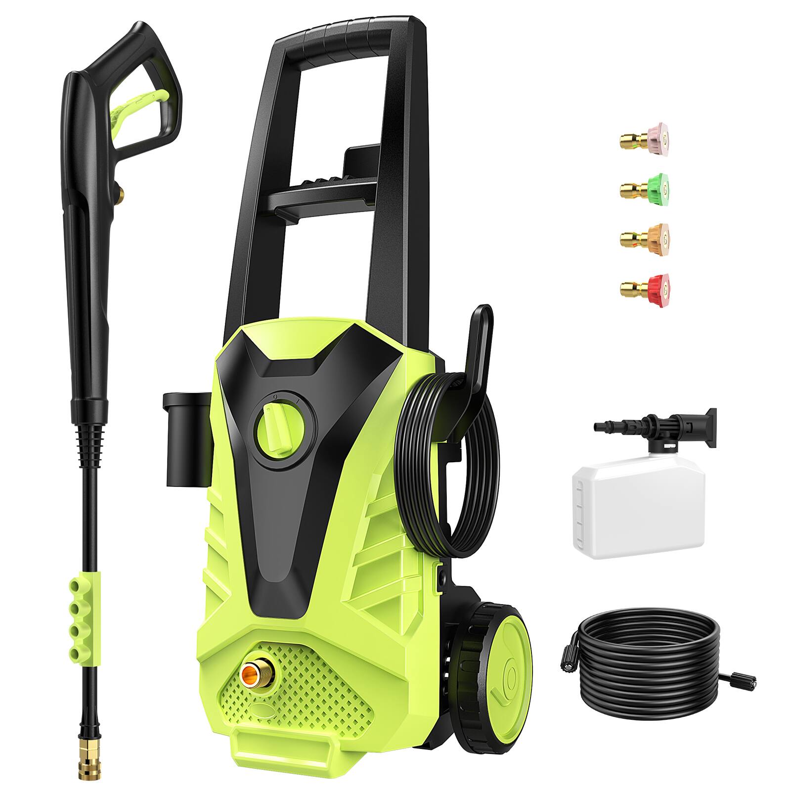 Front. AENKYO - 2100 PSI Power Washer Electric Pressure Washer High Pressure Cleaning Machine with Foam Cannon - Green.