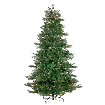 Front. GKI/Bethlehem Lighting - Pre-Lit Extend-A-Tree Adjustable Artificial Christmas Tree - 6' to 7.5' - Clear Lights - Green.