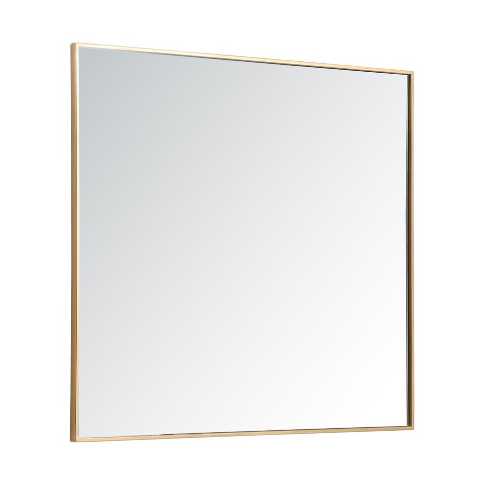 Alt View 2. Elegant Decor - Metal frame rectangle mirror 36 inch in Brass - Brass.