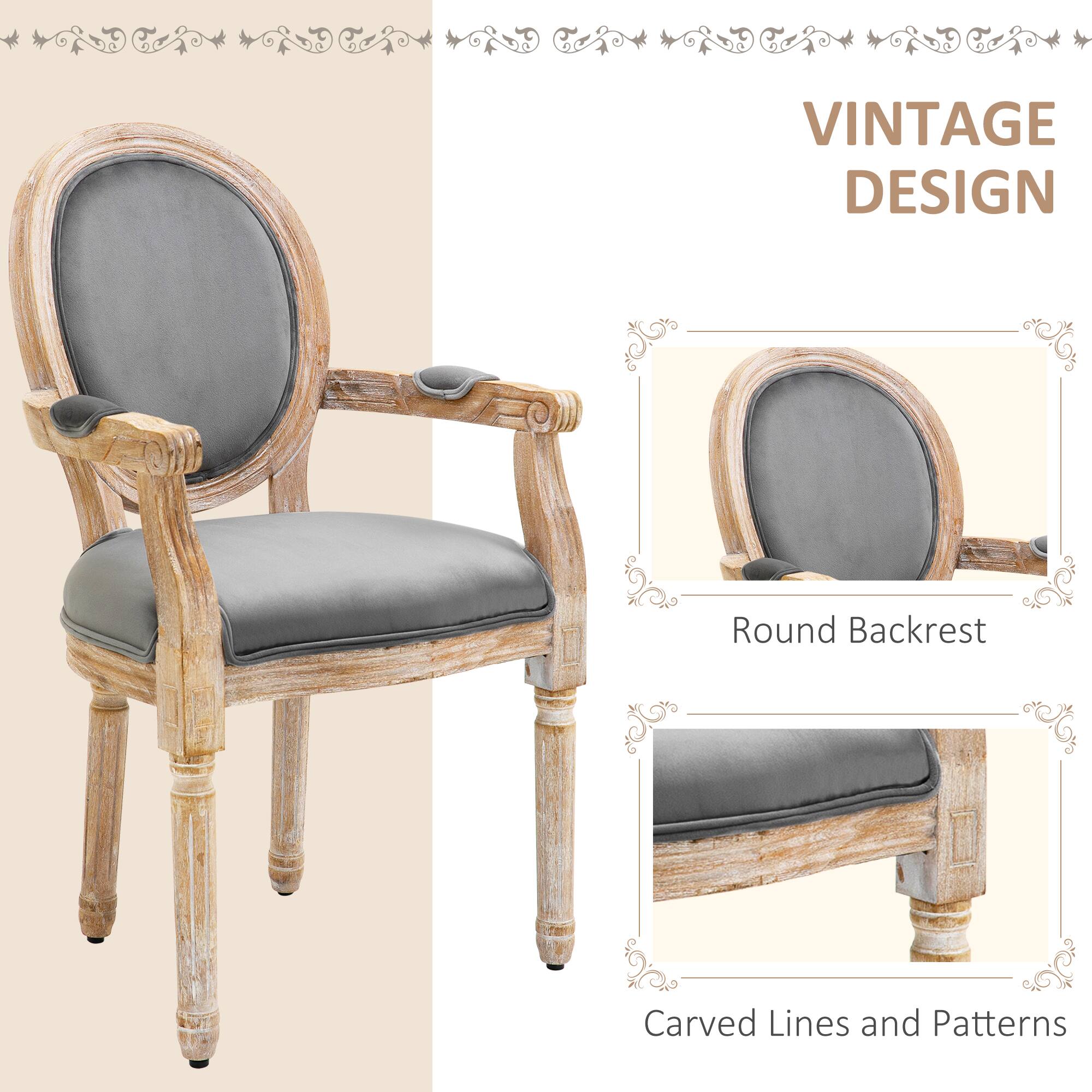 VINTAGE DESIGN
Round Backrest
Carved Lines and Patterns