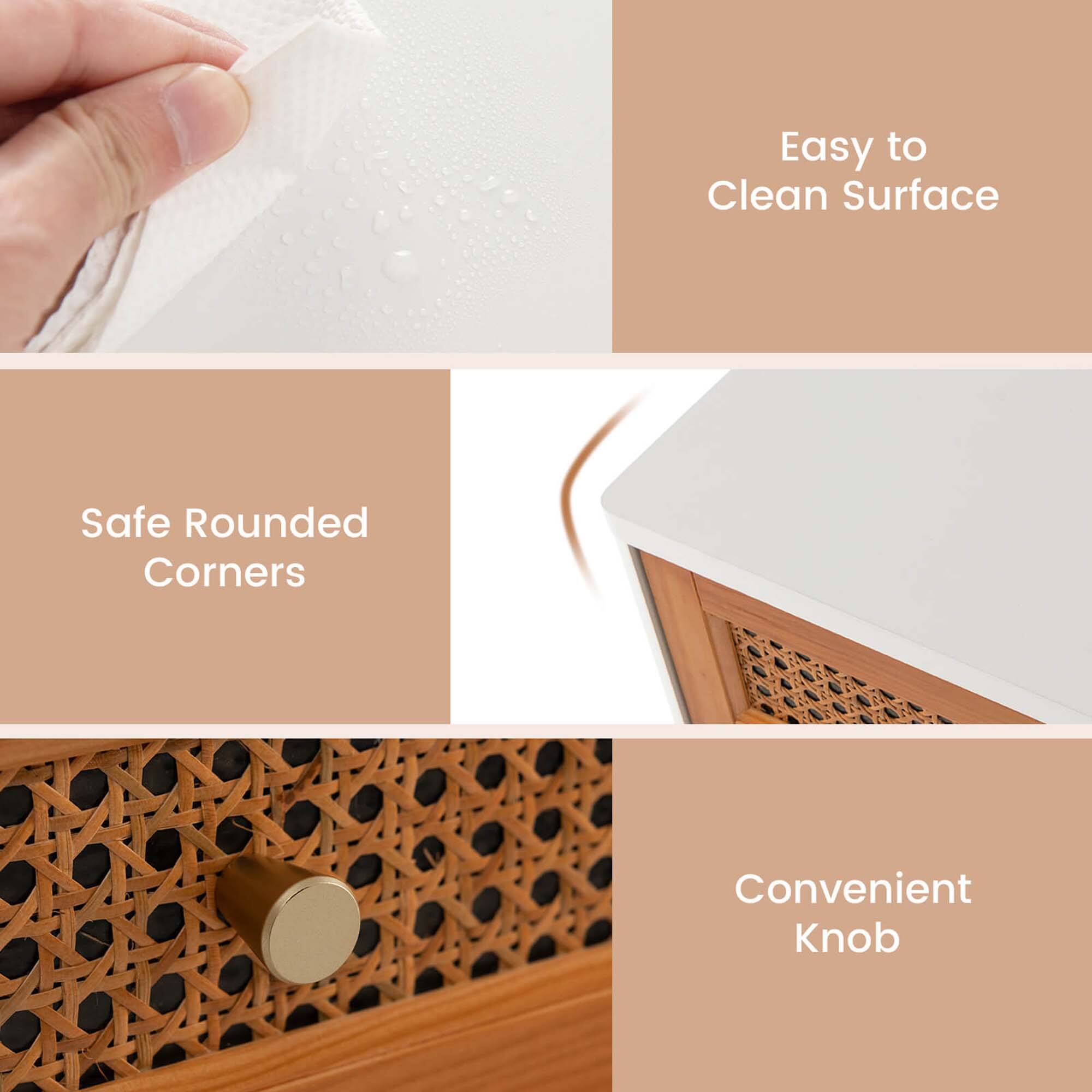 Easy to Clean Surface Safe Rounded Corners Convenient Knob