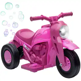 Qaba - Ride on Bubble Car, 6V Kids Motorcycle, 3 Wheeled 2 MPH Electric Motorbike for Toddler with LED Headlight, Music