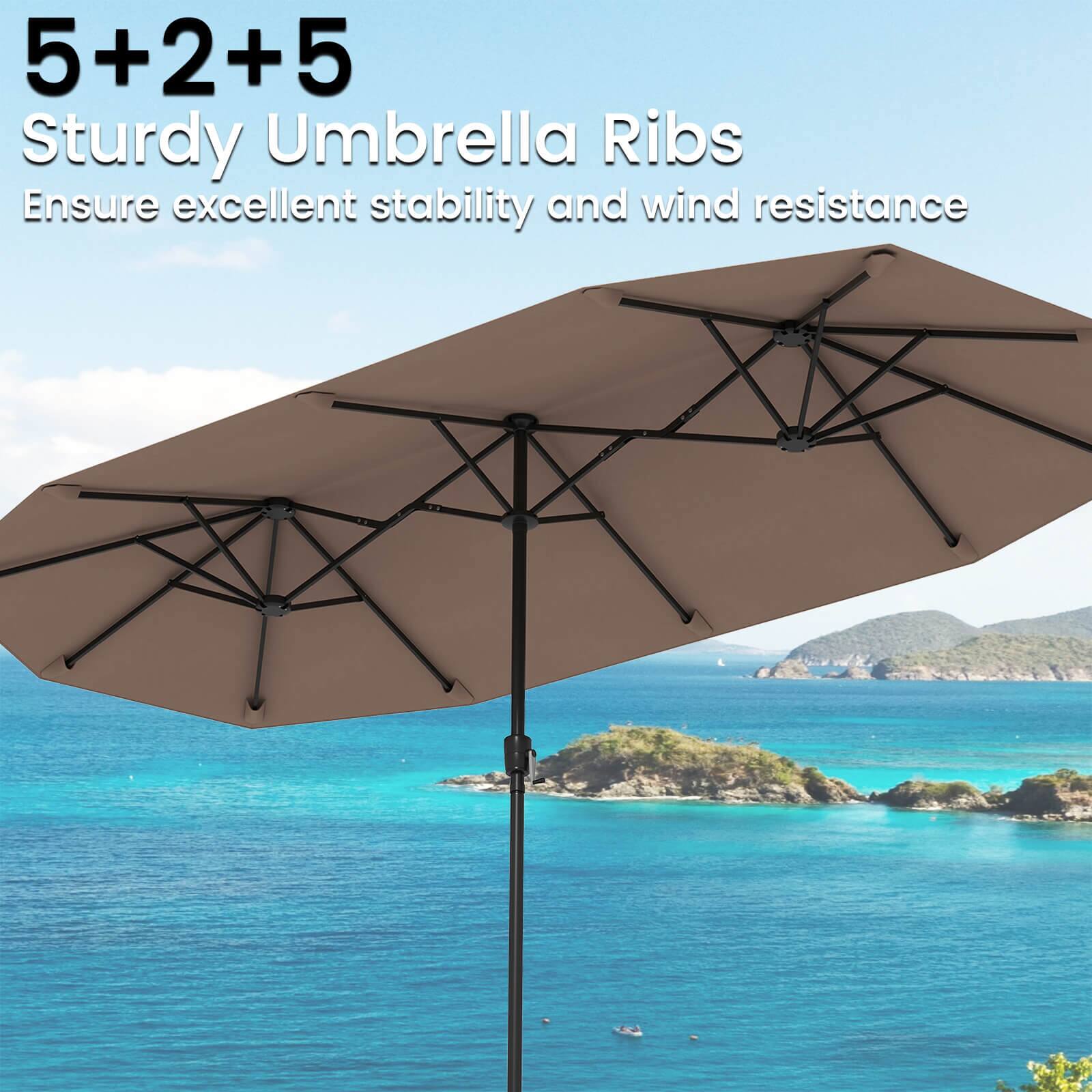 5+2+5+2+5 sturdy Umbrella Ribs Ensure excellent stability and wind resistance.