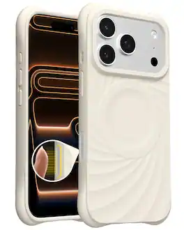 Ornarto - Vortuxe for iPhone 17 Pro Max Case 6.9",Compatible with MagSafe,Sleek Liquid Silicone Phone Cover - Cream