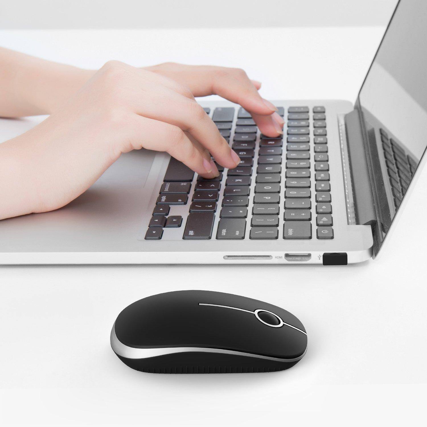 Alt View 1. Cedar Assembly - Wireless Mouse Slim Portable Computer Laptop With Nano Receiver Quiet Silent Optical Mice For Notebook... - Black and Dark Blue.