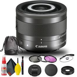 Canon - EF-M 28mm f/3.5 Macro IS STM Lens (1362C002) + Filter Kit + More (International Version)