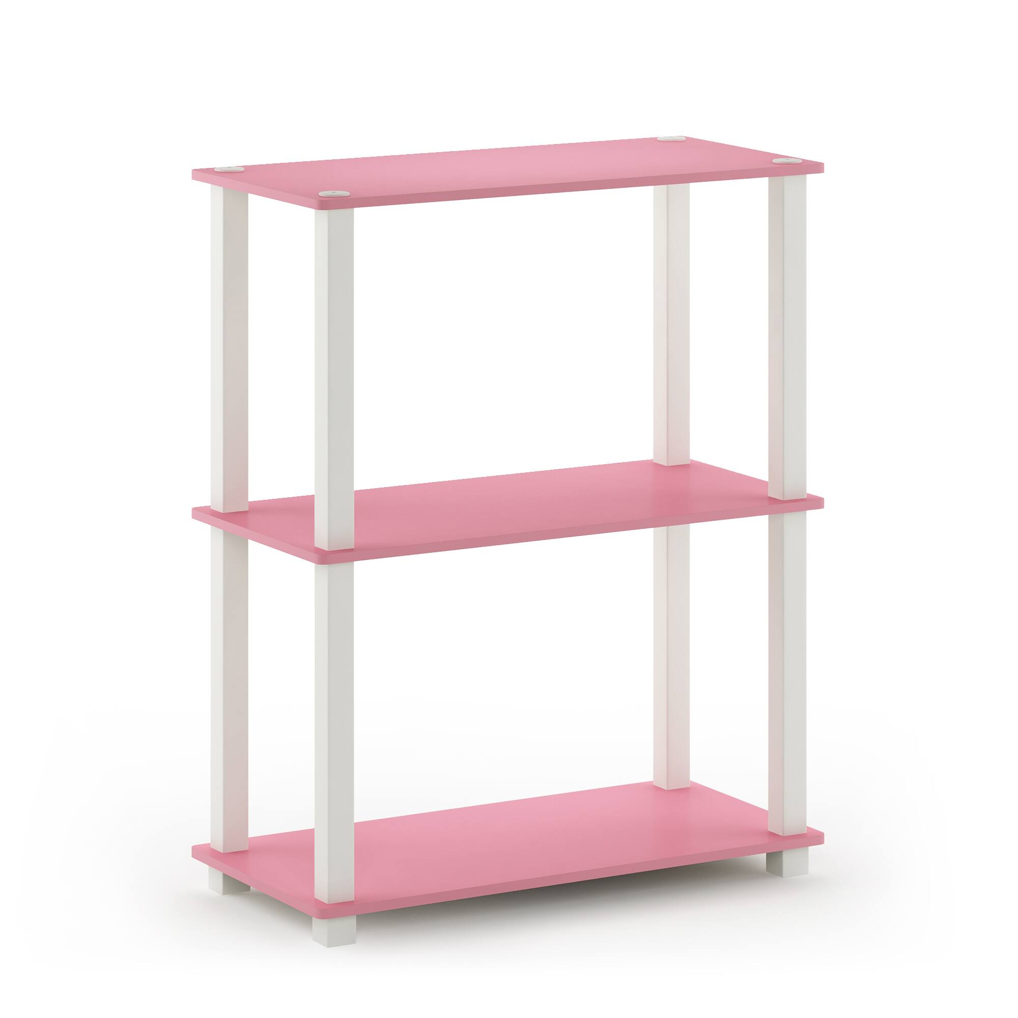 Alt View 8. HOMLUX - 3-Tier 29.6" Corner Shelf Open Shelves for Display for Living Room and Office Organization Pink & White - Pink & White.