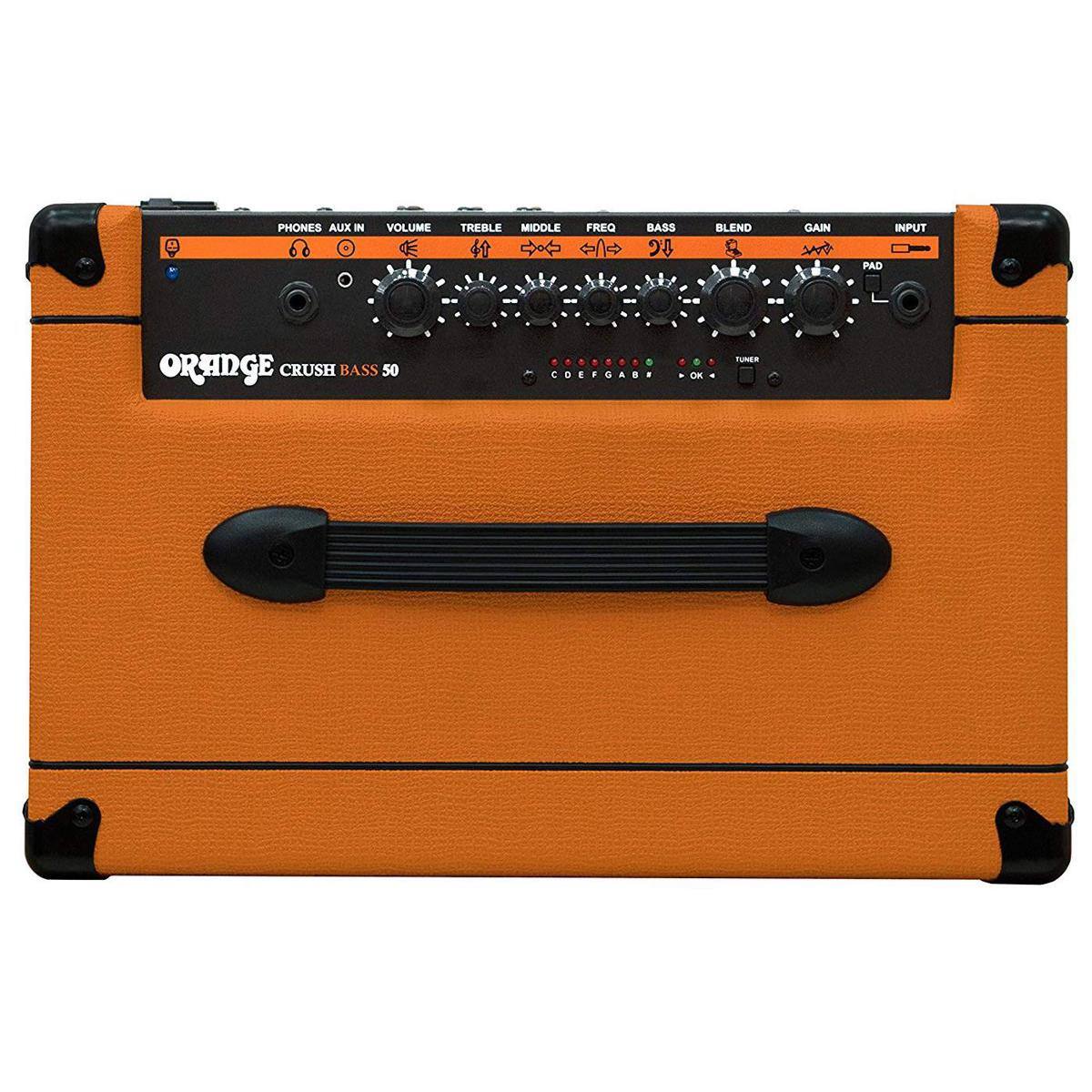 PHONES AUX IN VOLUME TREBLE MIDDLE FREQ BASS BLEND GAIN INPUT PAD ORANGE CRUSH BASS 50

CO E F G A B OK HUER