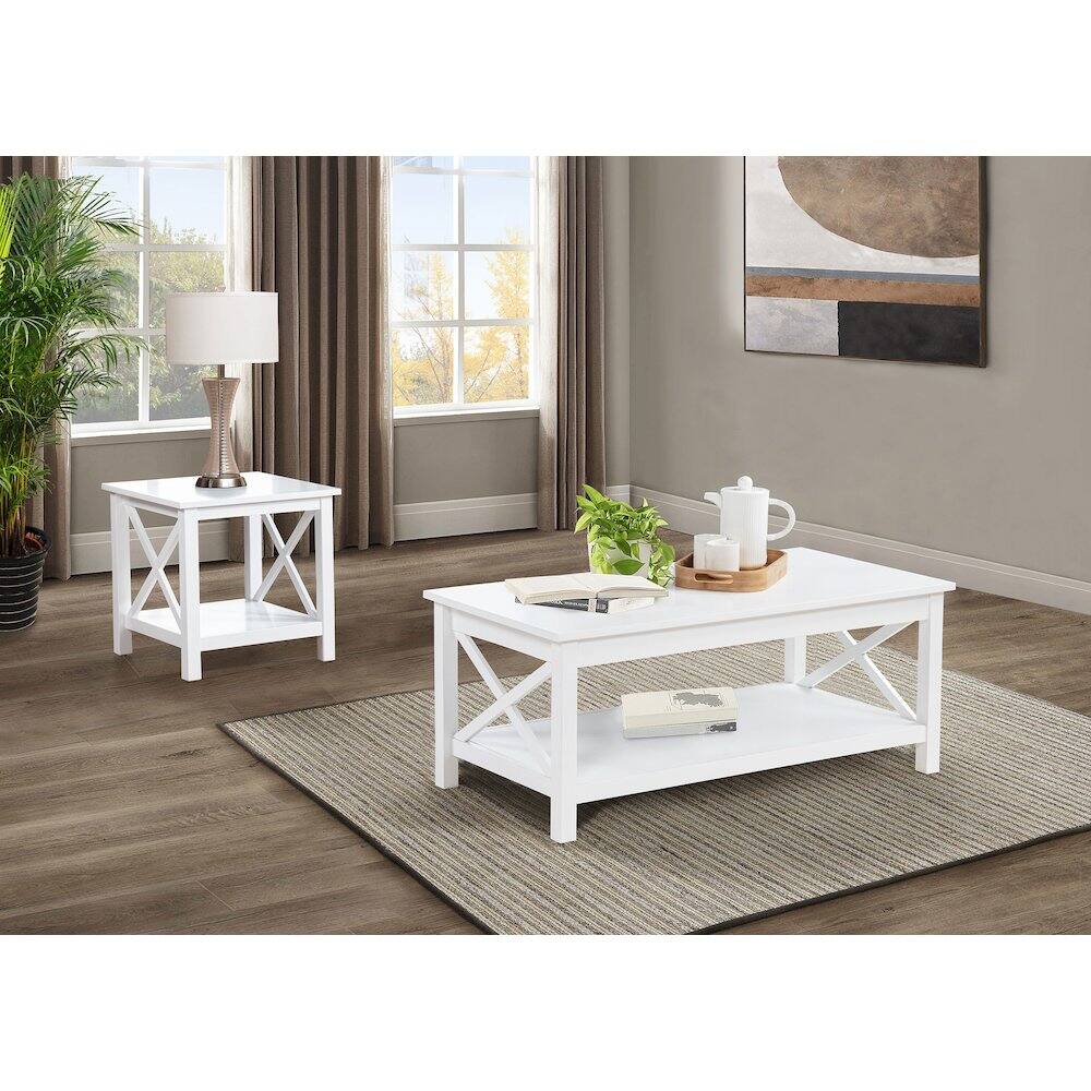 Alt View 1. Coaster Co. of America - Skyview 2-piece Rectangular Lift Top Coffee Table Set White - White.