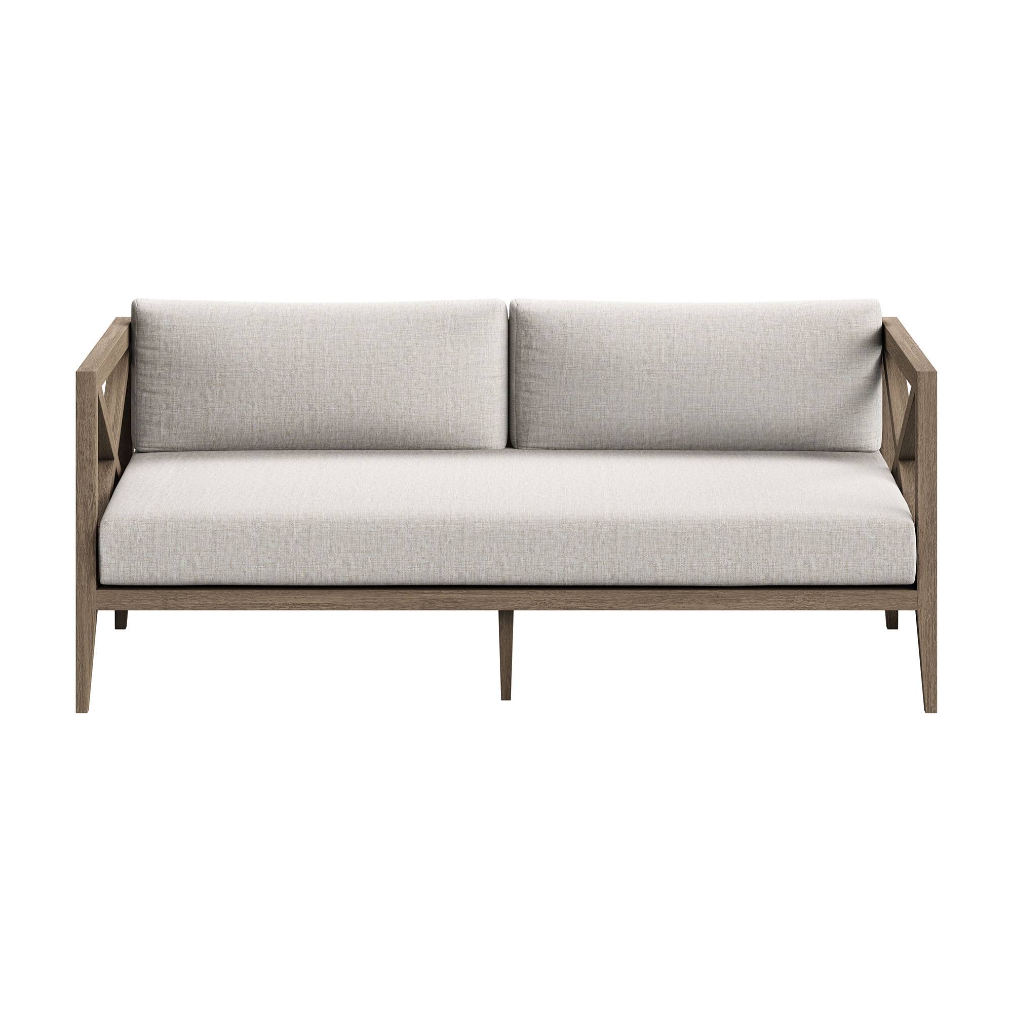 Alt View 5. Modway - Northlake Outdoor Patio Teak Loveseat by Modway - Weathered Gray Pebble.
